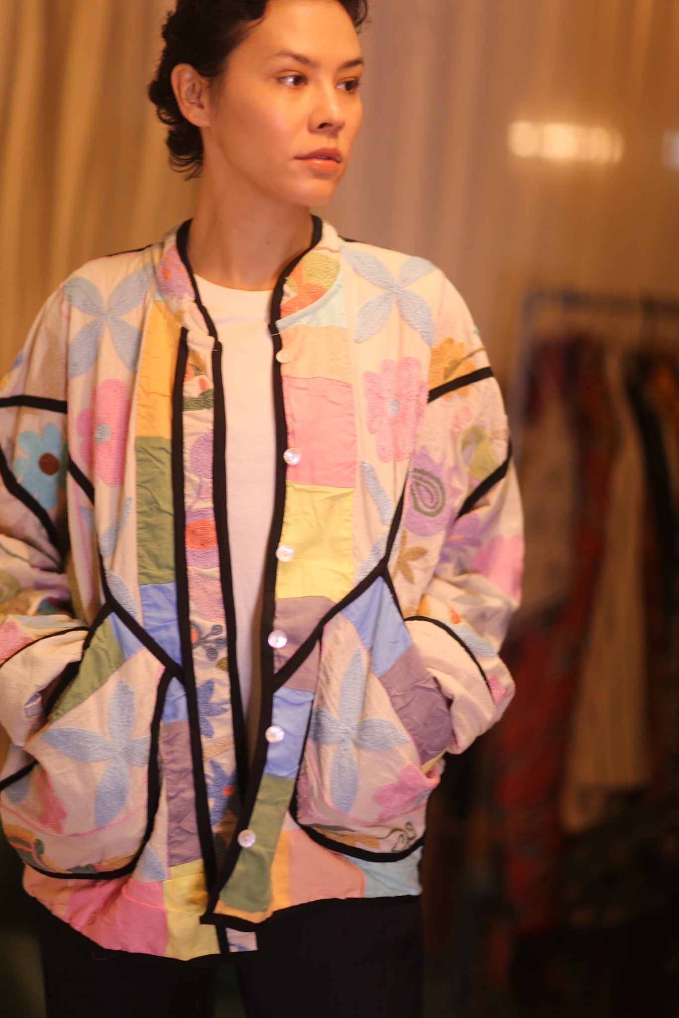 EMBROIDERED SUZANI JACKET THETTANT - sustainably made MOMO NEW YORK sustainable clothing, coatandjacket slow fashion