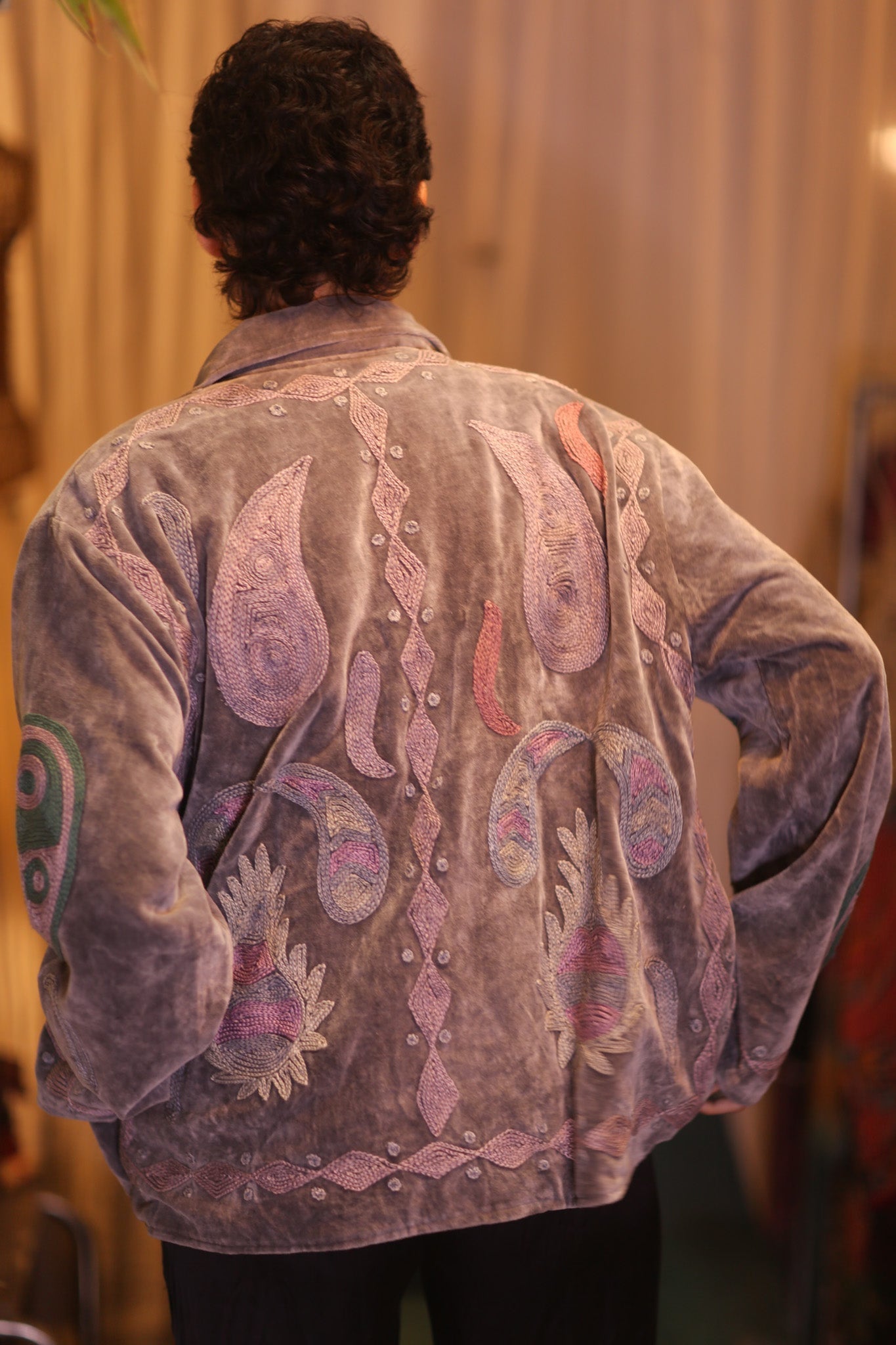 EMBROIDERED VELVET COAT DHU - BANGKOK TAILOR CLOTHING STORE - HANDMADE CLOTHING