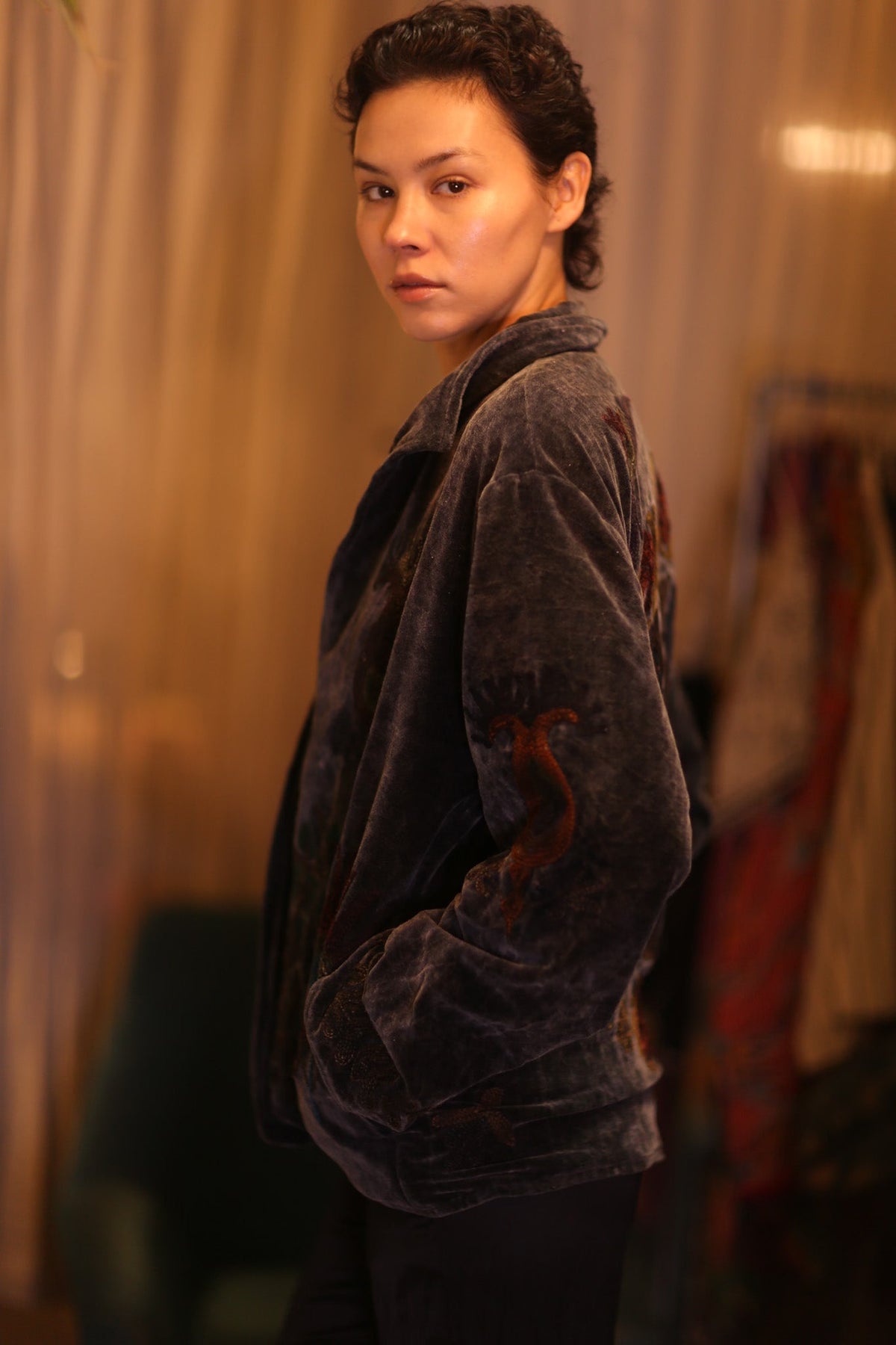 EMBROIDERED VELVET COAT JACKET JESSI - MOMO STUDIO BERLIN - Berlin Concept Store - sustainable & ethical fashion