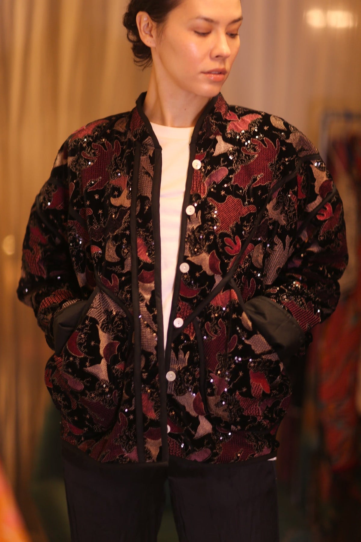 EMBROIDERED VELVET JACKET NYX - MOMO STUDIO BERLIN - Berlin Concept Store - sustainable & ethical fashion