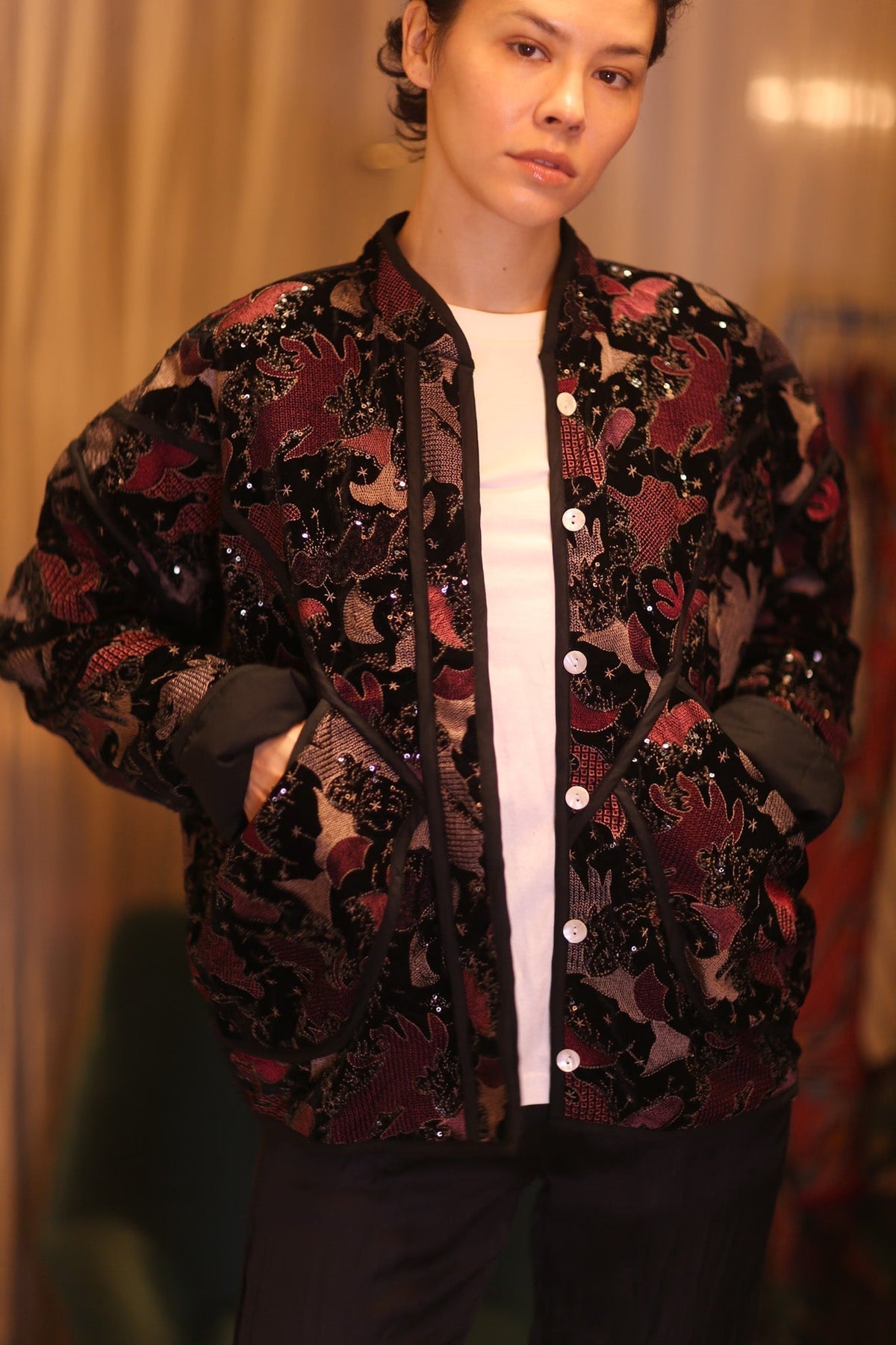 EMBROIDERED VELVET JACKET NYX - MOMO STUDIO BERLIN - Berlin Concept Store - sustainable & ethical fashion