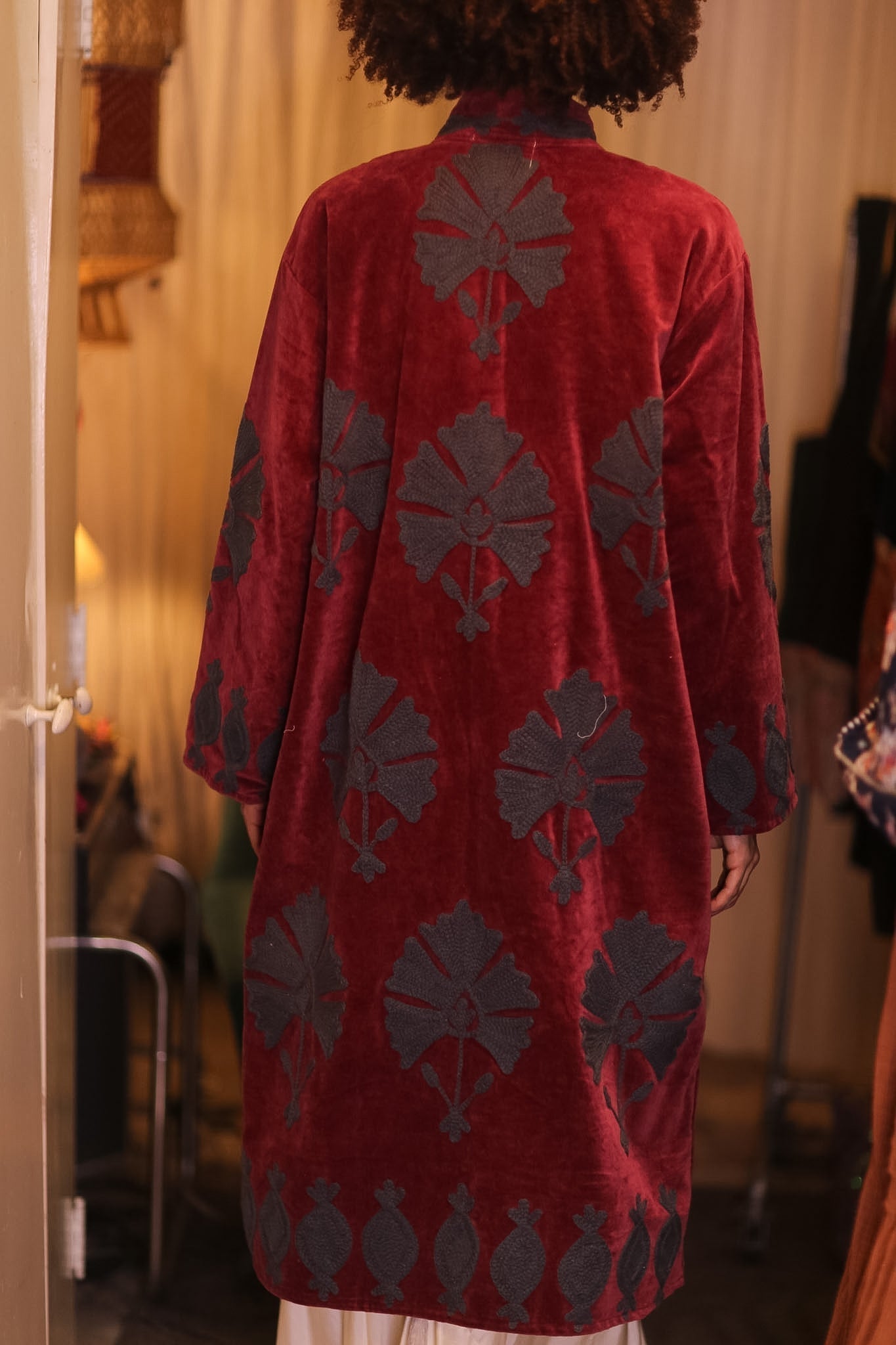 EMBROIDERED VELVET LONG COAT MISCHAK NFAI - MOMO STUDIO BERLIN - Berlin Concept Store - sustainable & ethical fashion