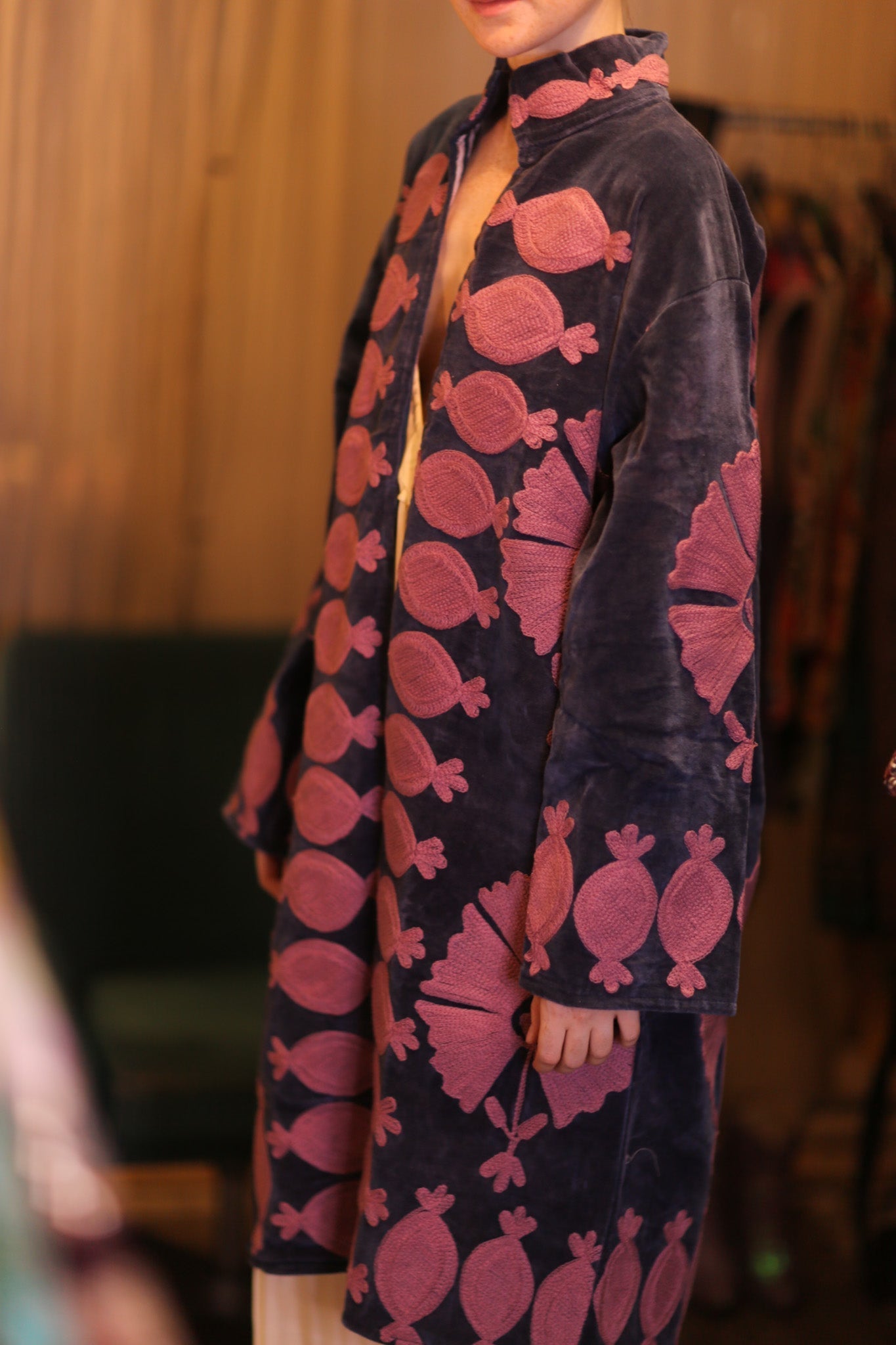 EMBROIDERED VELVET LONG COAT MISCHKA BAYDAR - MOMO STUDIO BERLIN - Berlin Concept Store - sustainable & ethical fashion