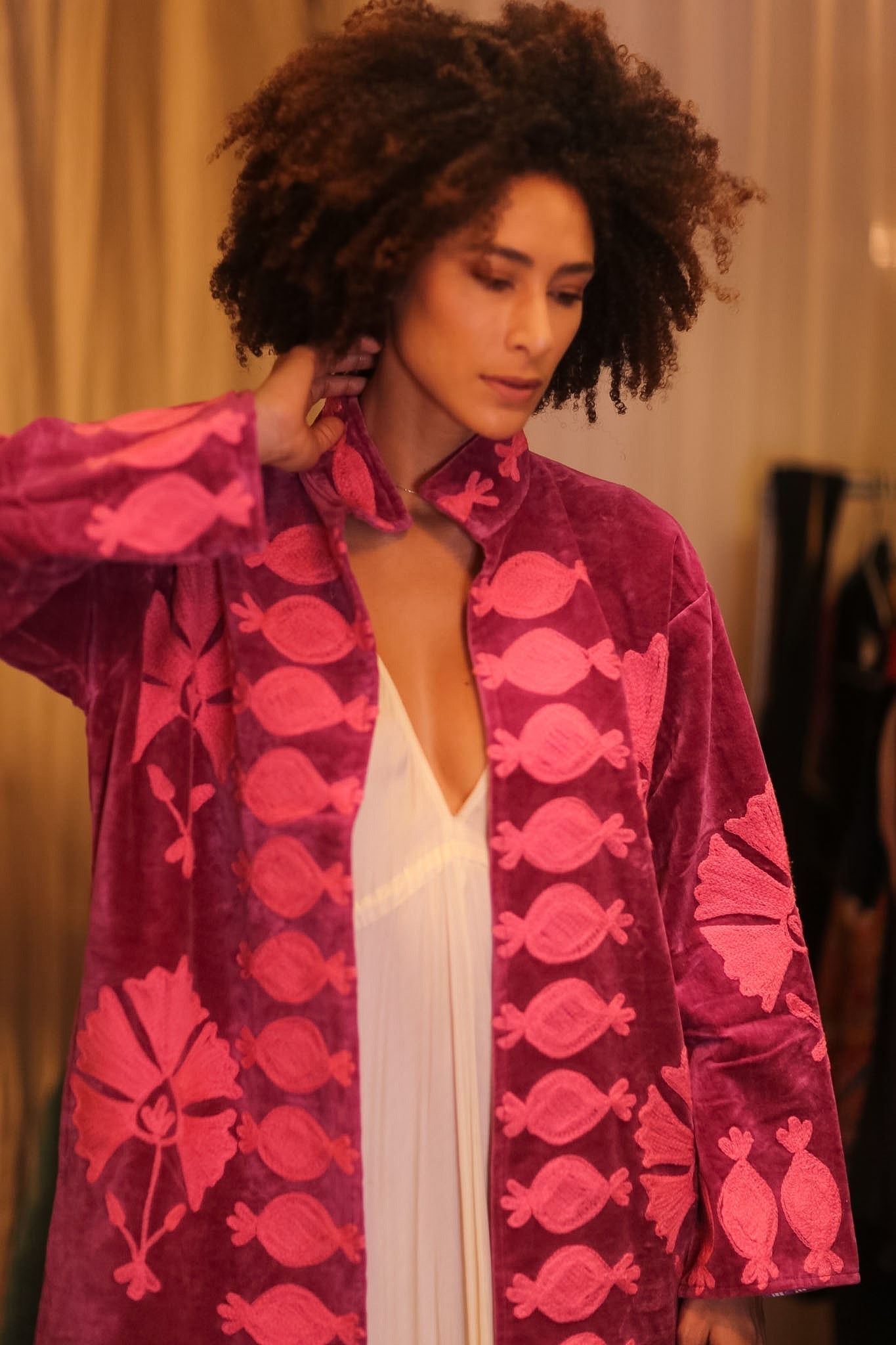 EMBROIDERED VELVET LONG COAT MISCHKA EMI - MOMO STUDIO BERLIN - Berlin Concept Store - sustainable & ethical fashion