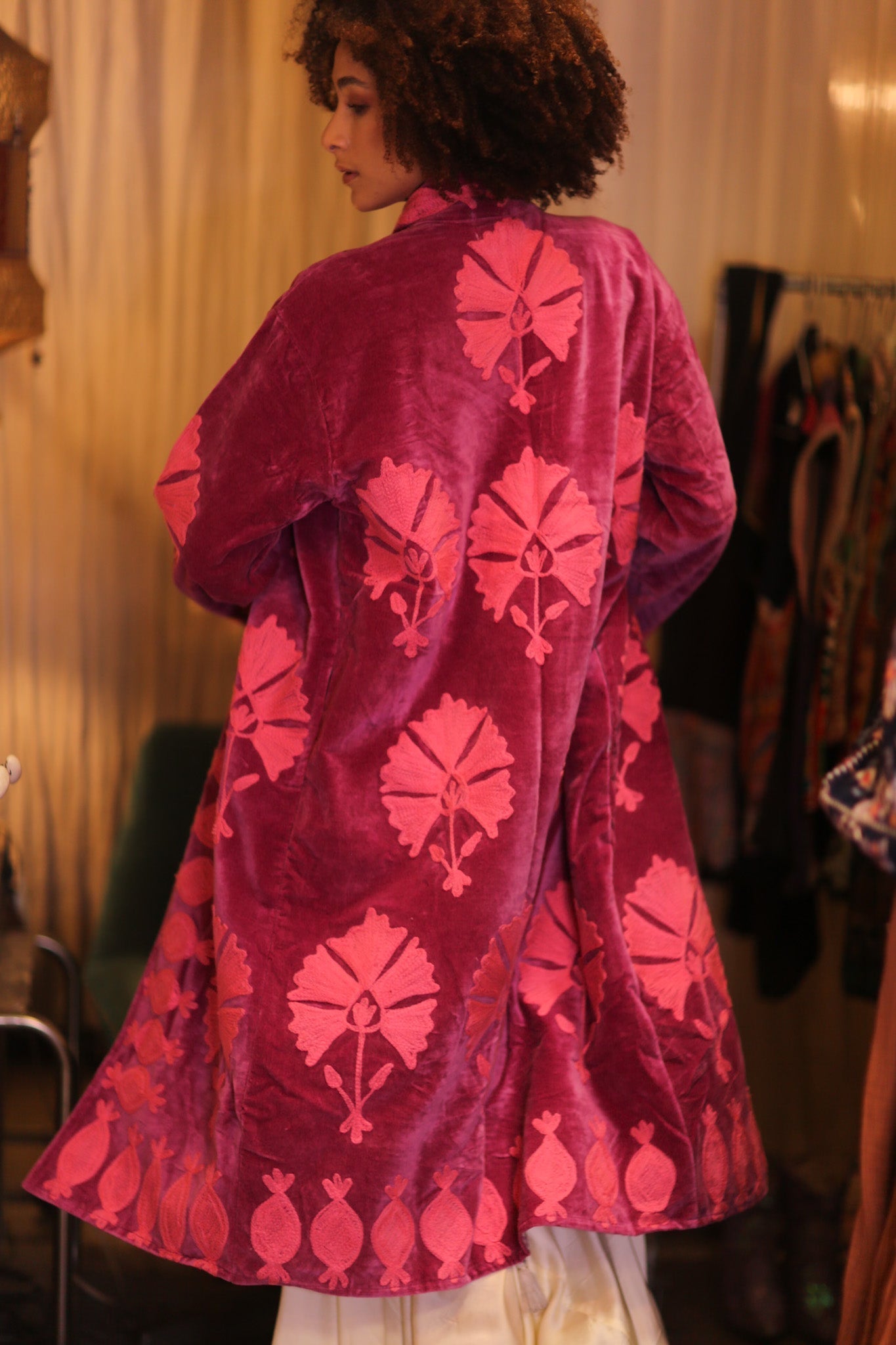 EMBROIDERED VELVET LONG COAT MISCHKA EMI - MOMO STUDIO BERLIN - Berlin Concept Store - sustainable & ethical fashion