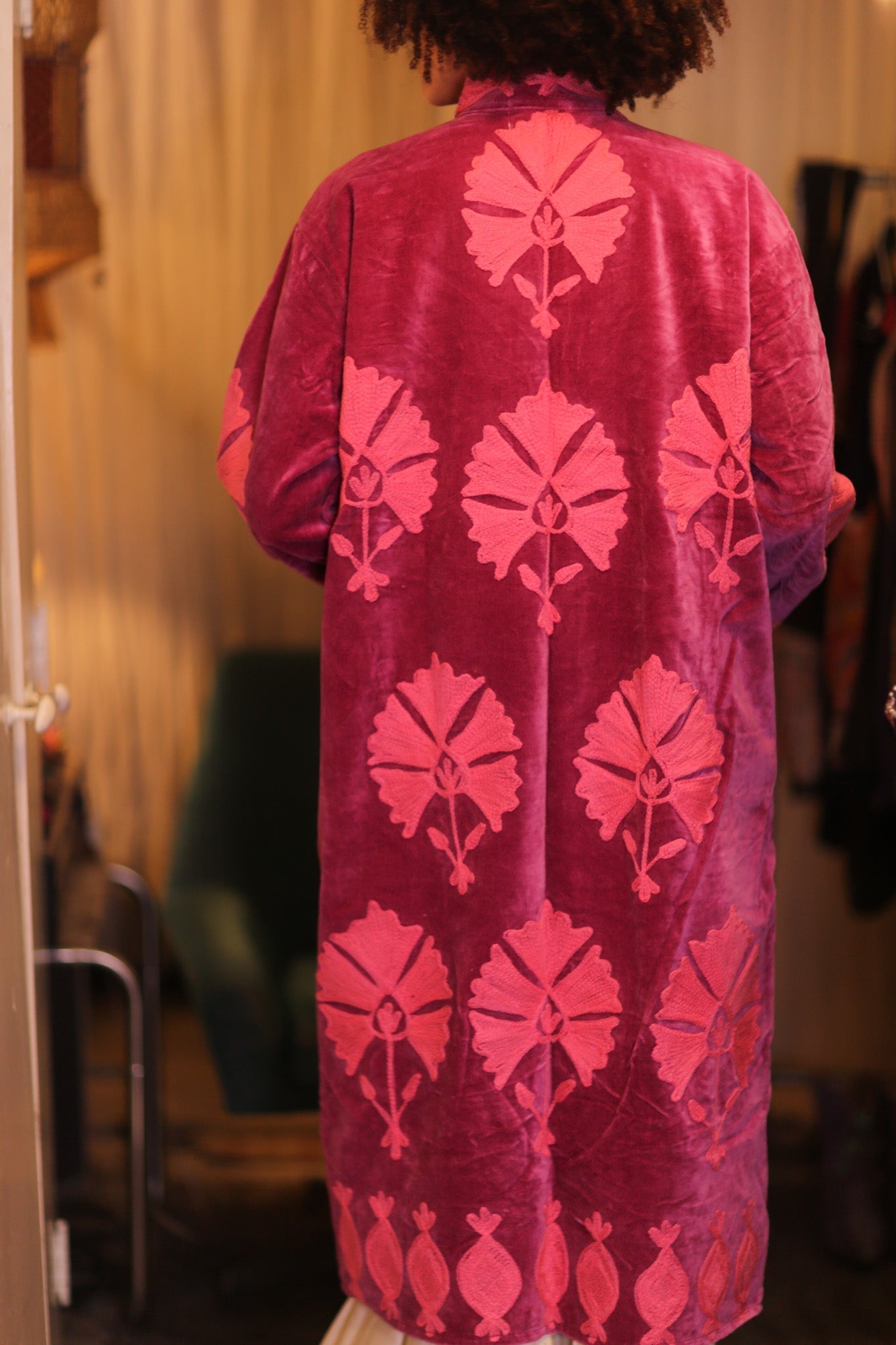 EMBROIDERED VELVET LONG COAT MISCHKA EMI - MOMO STUDIO BERLIN - Berlin Concept Store - sustainable & ethical fashion