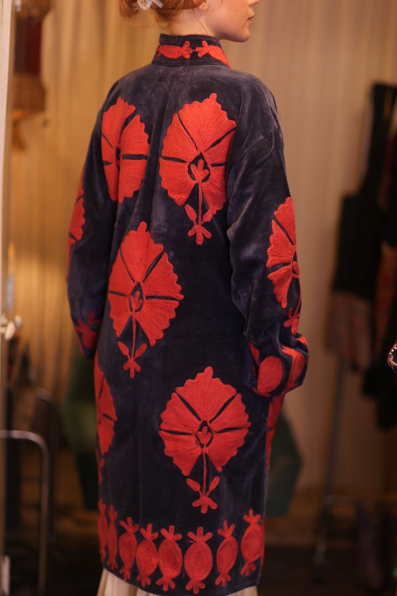 EMBROIDERED VELVET LONG COAT MISCHKA FAYE - MOMO STUDIO BERLIN - Berlin Concept Store - sustainable & ethical fashion