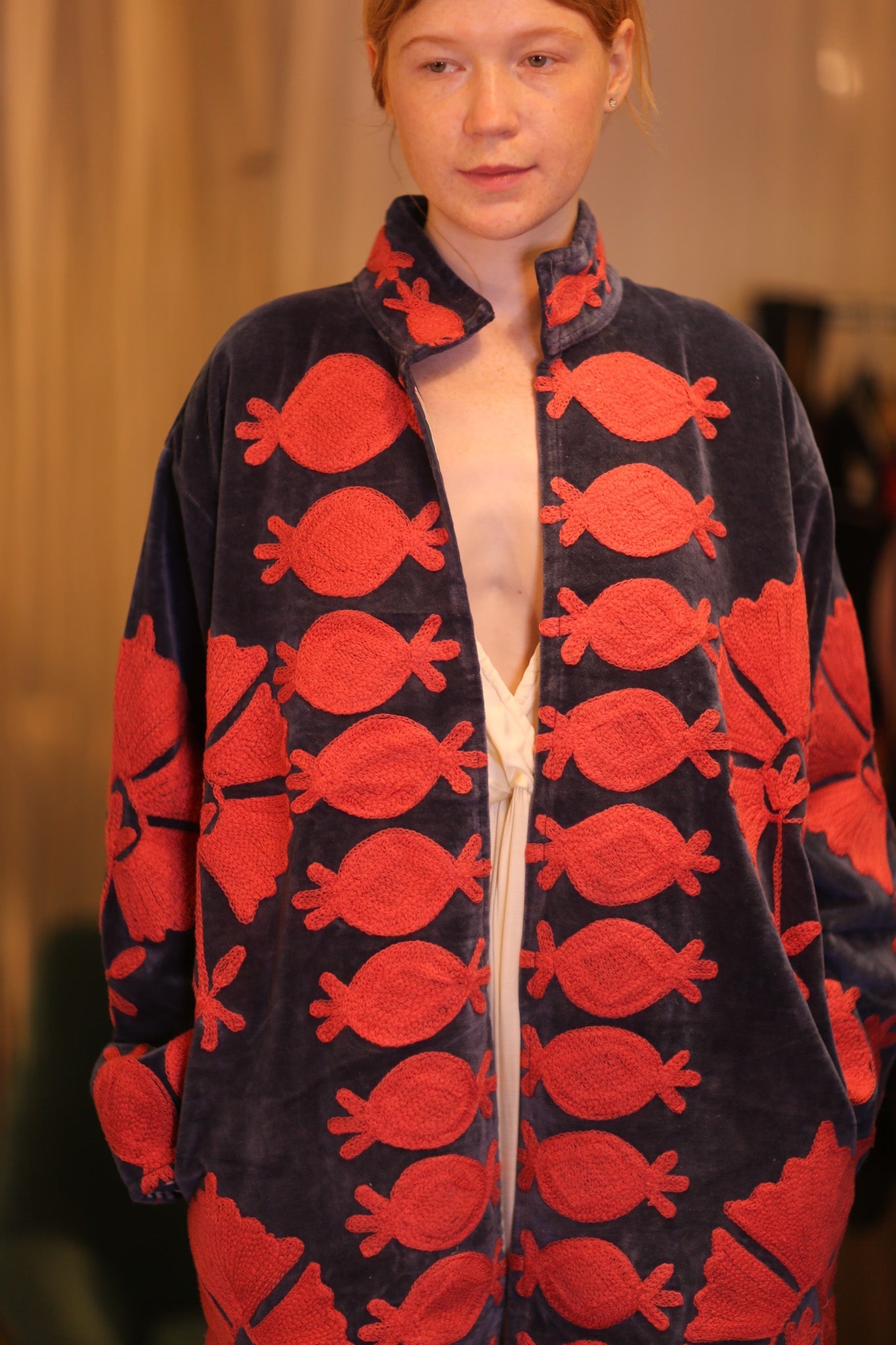 EMBROIDERED VELVET LONG COAT MISCHKA FAYE - MOMO STUDIO BERLIN - Berlin Concept Store - sustainable & ethical fashion