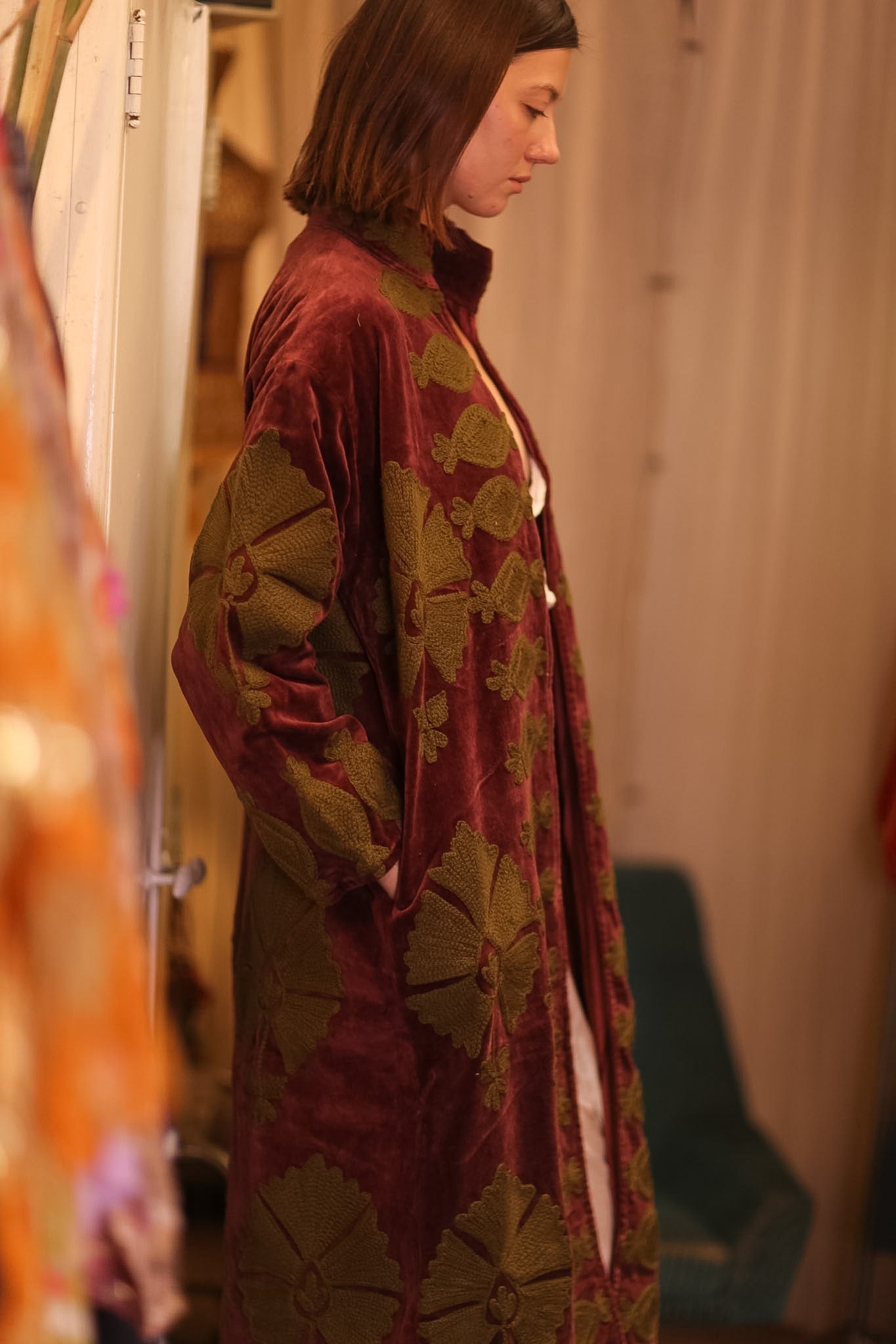EMBROIDERED VELVET LONG COAT MISCHKA KHAING - MOMO STUDIO BERLIN - Berlin Concept Store - sustainable & ethical fashion