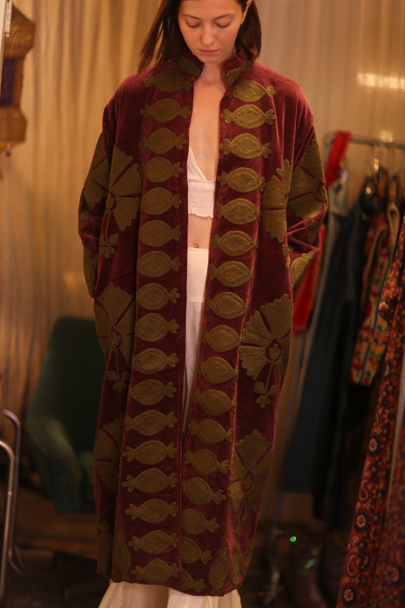 EMBROIDERED VELVET LONG COAT MISCHKA KHAING - MOMO STUDIO BERLIN - Berlin Concept Store - sustainable & ethical fashion