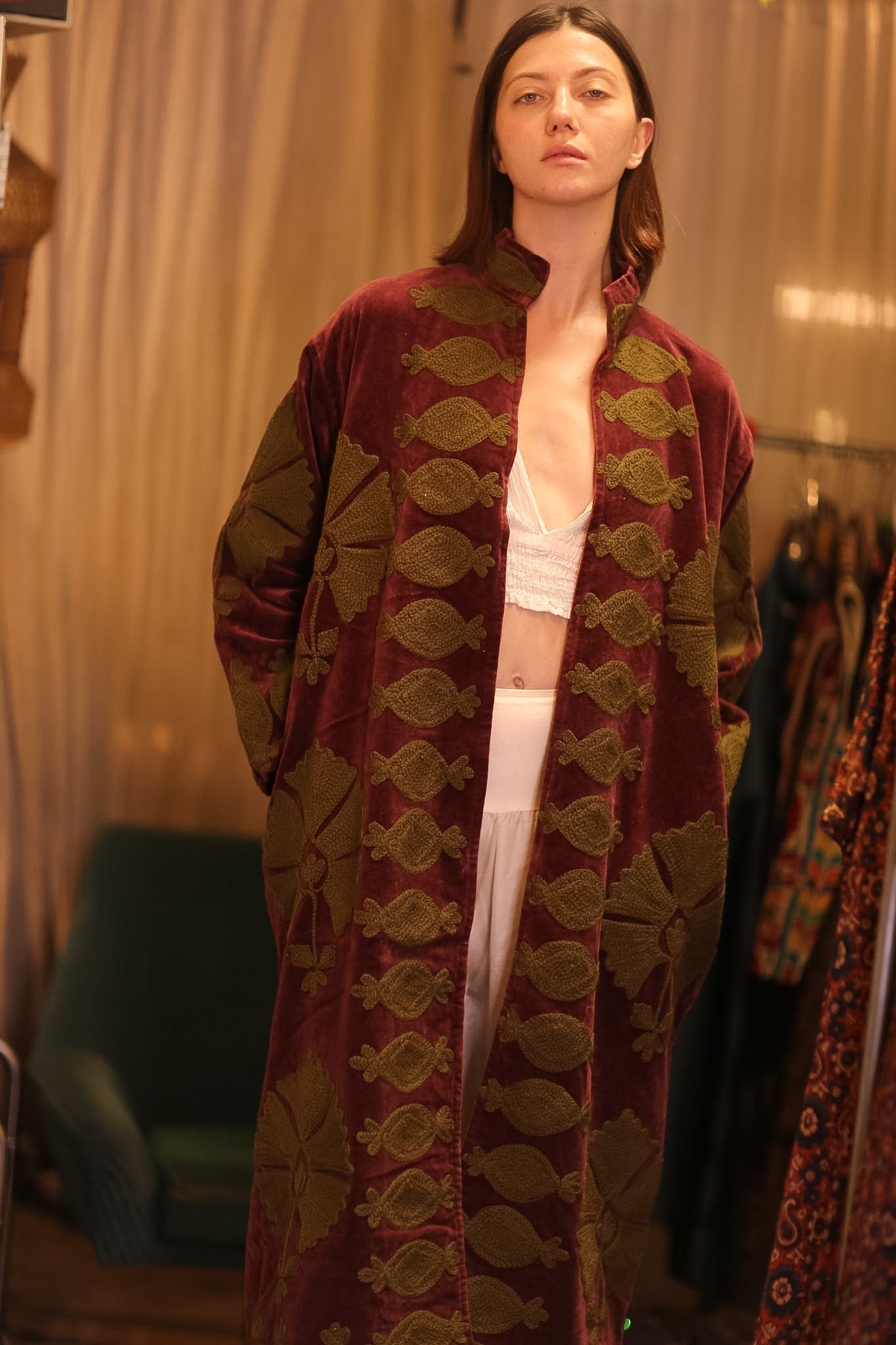 EMBROIDERED VELVET LONG COAT MISCHKA KHAING - MOMO STUDIO BERLIN - Berlin Concept Store - sustainable & ethical fashion