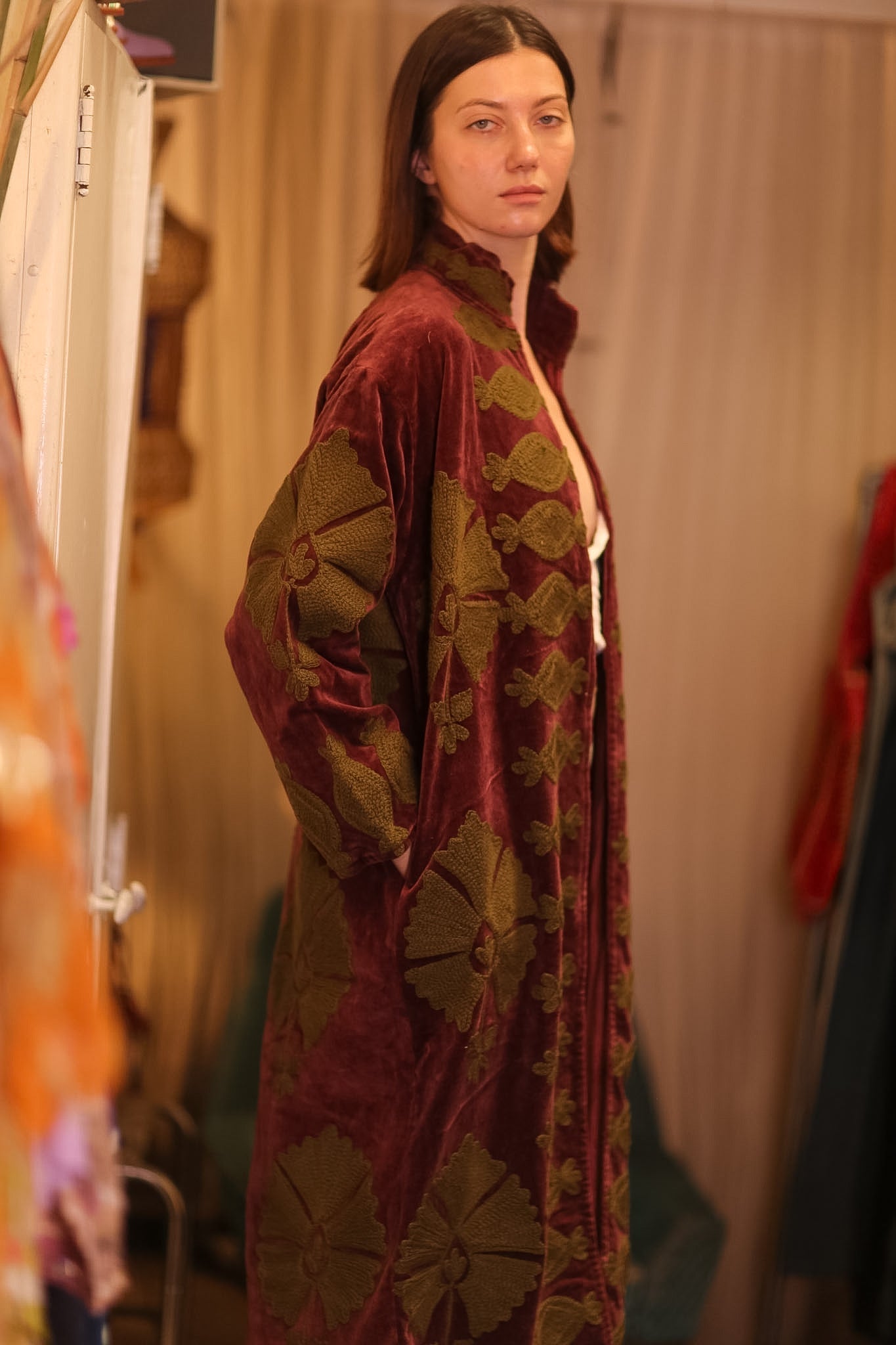 EMBROIDERED VELVET LONG COAT MISCHKA KHAING - MOMO STUDIO BERLIN - Berlin Concept Store - sustainable & ethical fashion