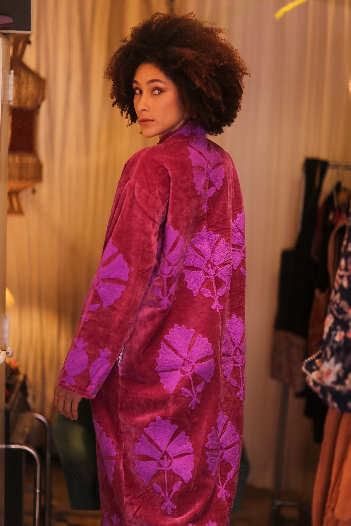 EMBROIDERED VELVET LONG COAT MISCHKA MAYA - MOMO STUDIO BERLIN - Berlin Concept Store - sustainable & ethical fashion