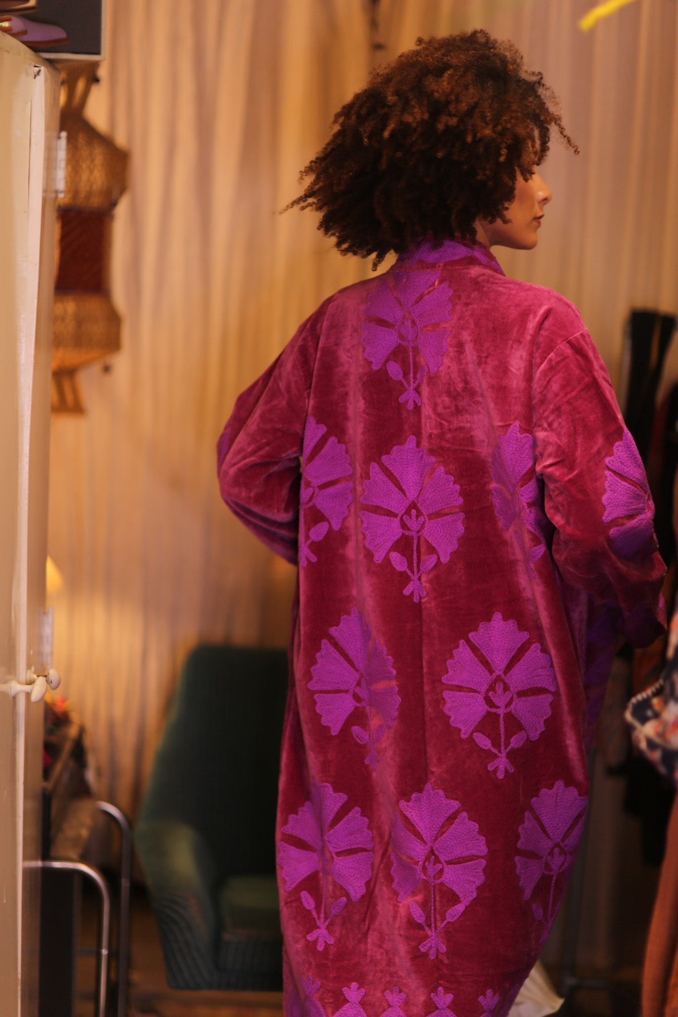 EMBROIDERED VELVET LONG COAT MISCHKA MAYA - MOMO STUDIO BERLIN - Berlin Concept Store - sustainable & ethical fashion