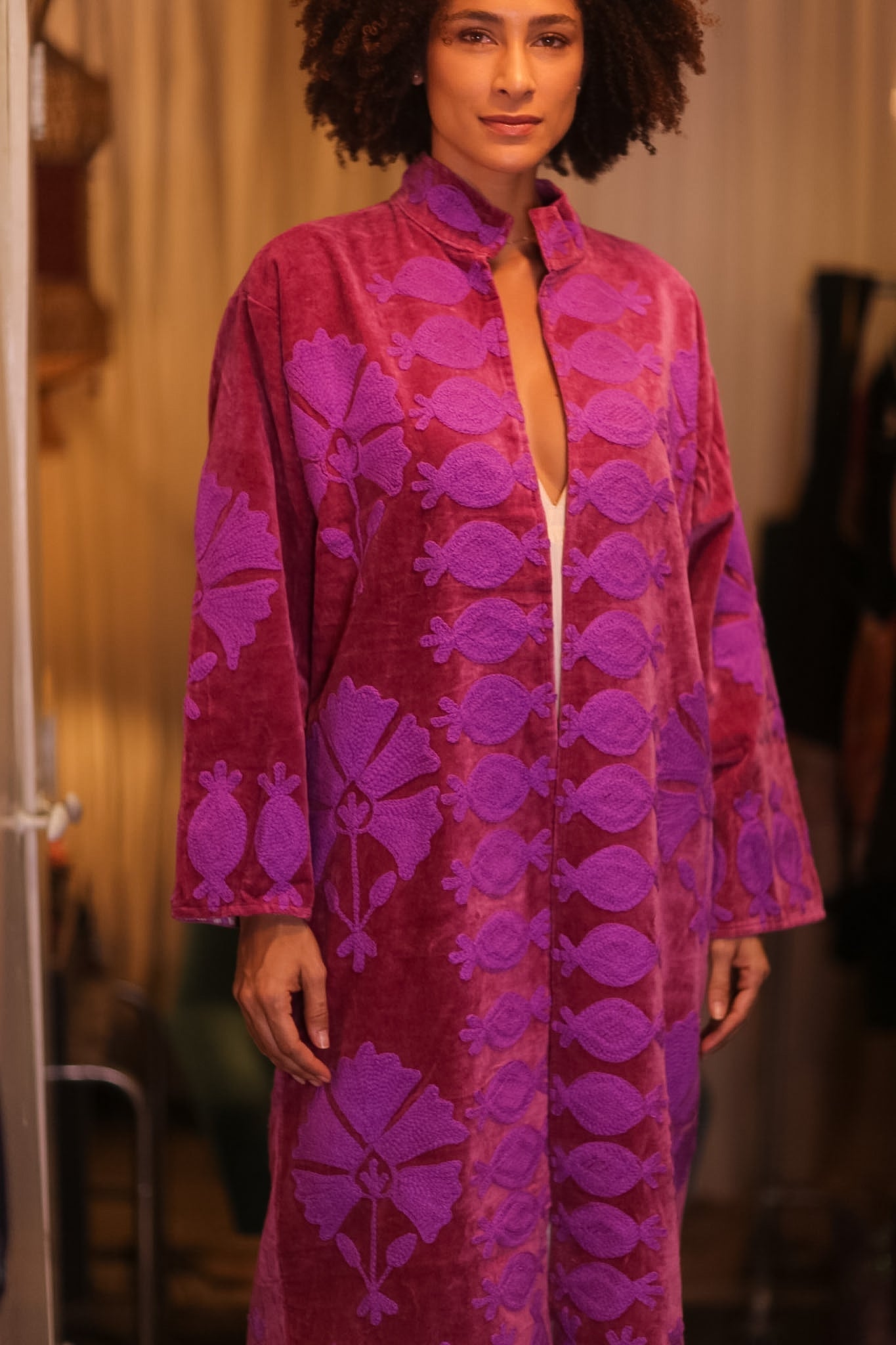 EMBROIDERED VELVET LONG COAT MISCHKA MAYA - MOMO STUDIO BERLIN - Berlin Concept Store - sustainable & ethical fashion