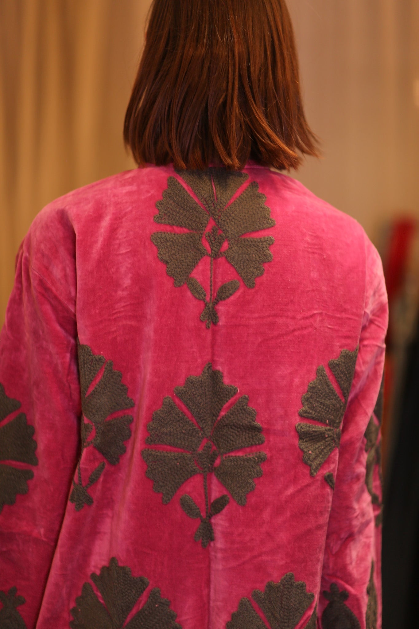 EMBROIDERED VELVET LONG COAT MISCHKA PEONY - MOMO STUDIO BERLIN - Berlin Concept Store - sustainable & ethical fashion