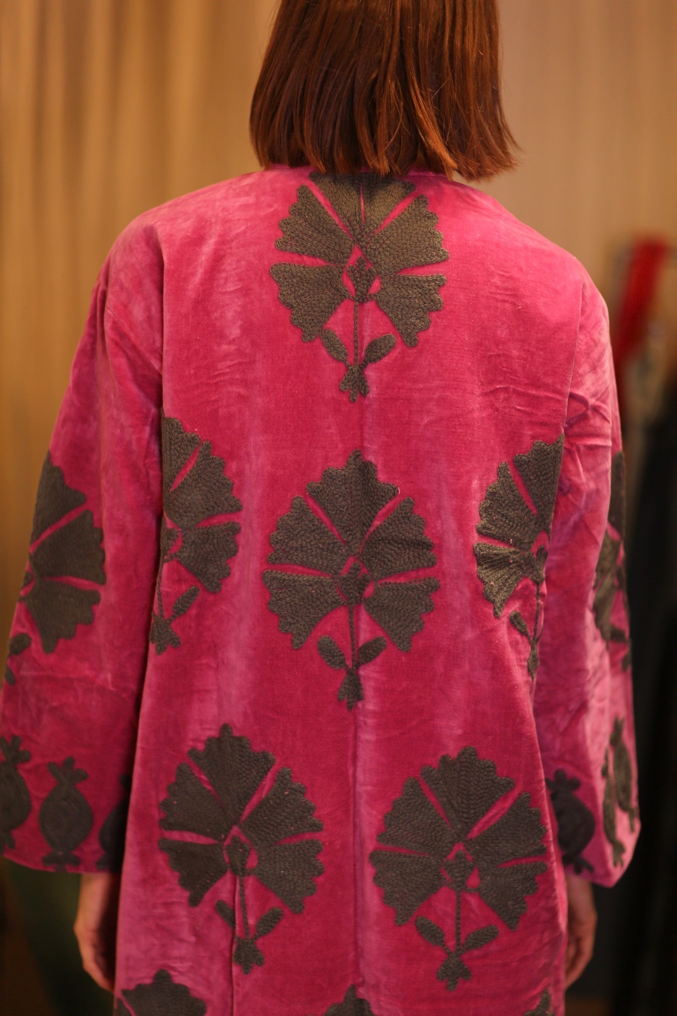 EMBROIDERED VELVET LONG COAT MISCHKA PEONY - MOMO STUDIO BERLIN - Berlin Concept Store - sustainable & ethical fashion