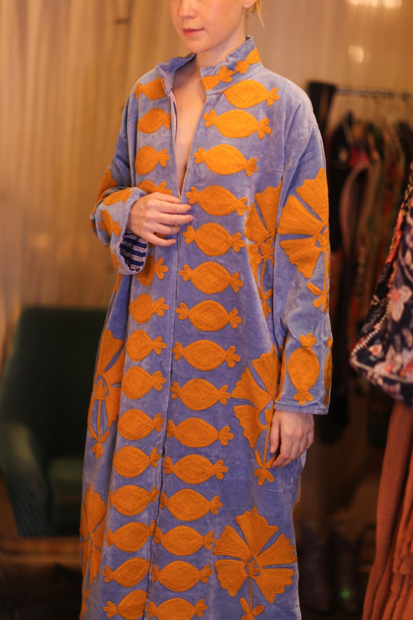 EMBROIDERED VELVET LONG COAT MISCHKA PNAM - MOMO STUDIO BERLIN - Berlin Concept Store - sustainable & ethical fashion