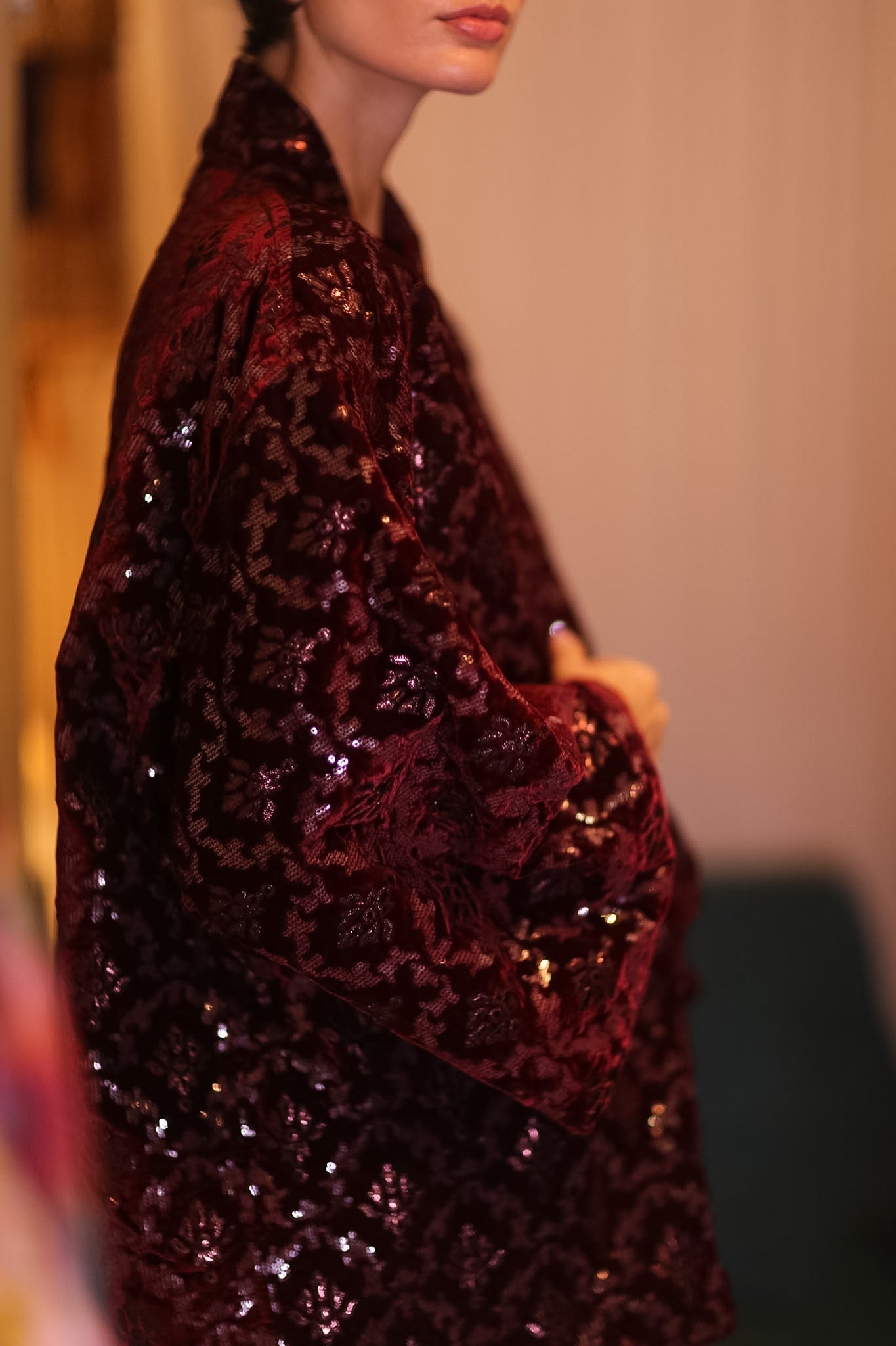 EMBROIDERED VELVET SHORT KIMONO ANGEL - MOMO STUDIO BERLIN - Berlin Concept Store - sustainable & ethical fashion