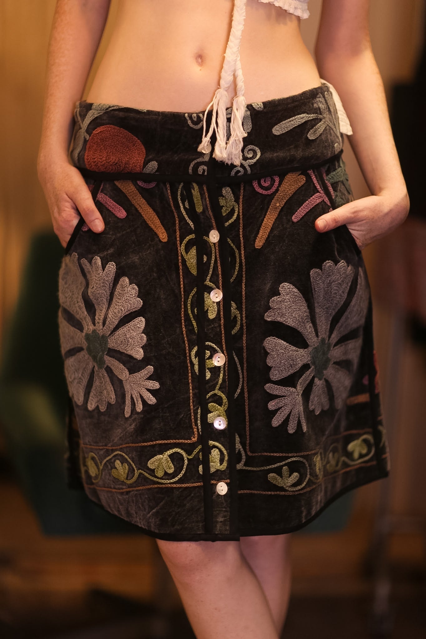 EMBROIDERED VELVET SKIRT JUDIN - MOMO STUDIO BERLIN - Berlin Concept Store - sustainable & ethical fashion
