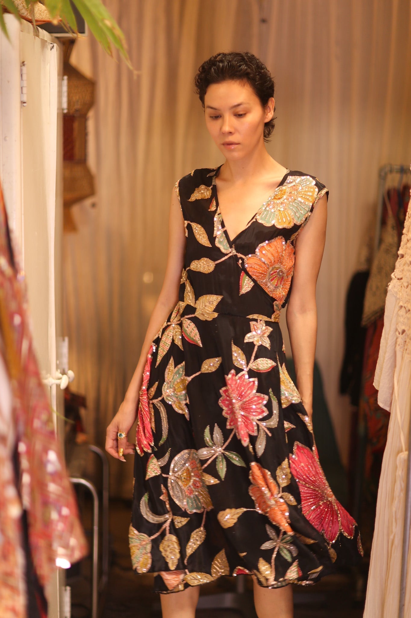 EMBROIDERED WARP SILK DRESS GABRIELE SHONE - MOMO STUDIO BERLIN - Berlin Concept Store - sustainable & ethical fashion