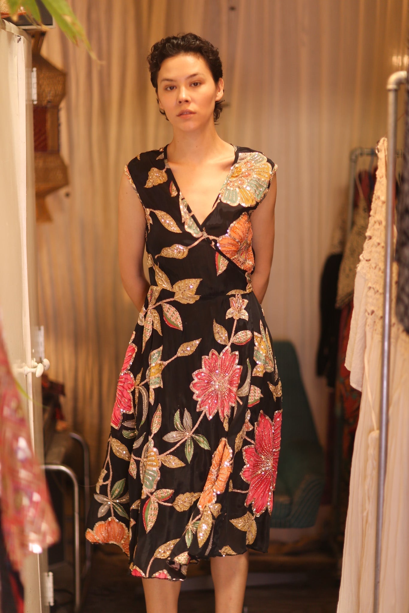 EMBROIDERED WARP SILK DRESS GABRIELE SHONE - MOMO STUDIO BERLIN - Berlin Concept Store - sustainable & ethical fashion