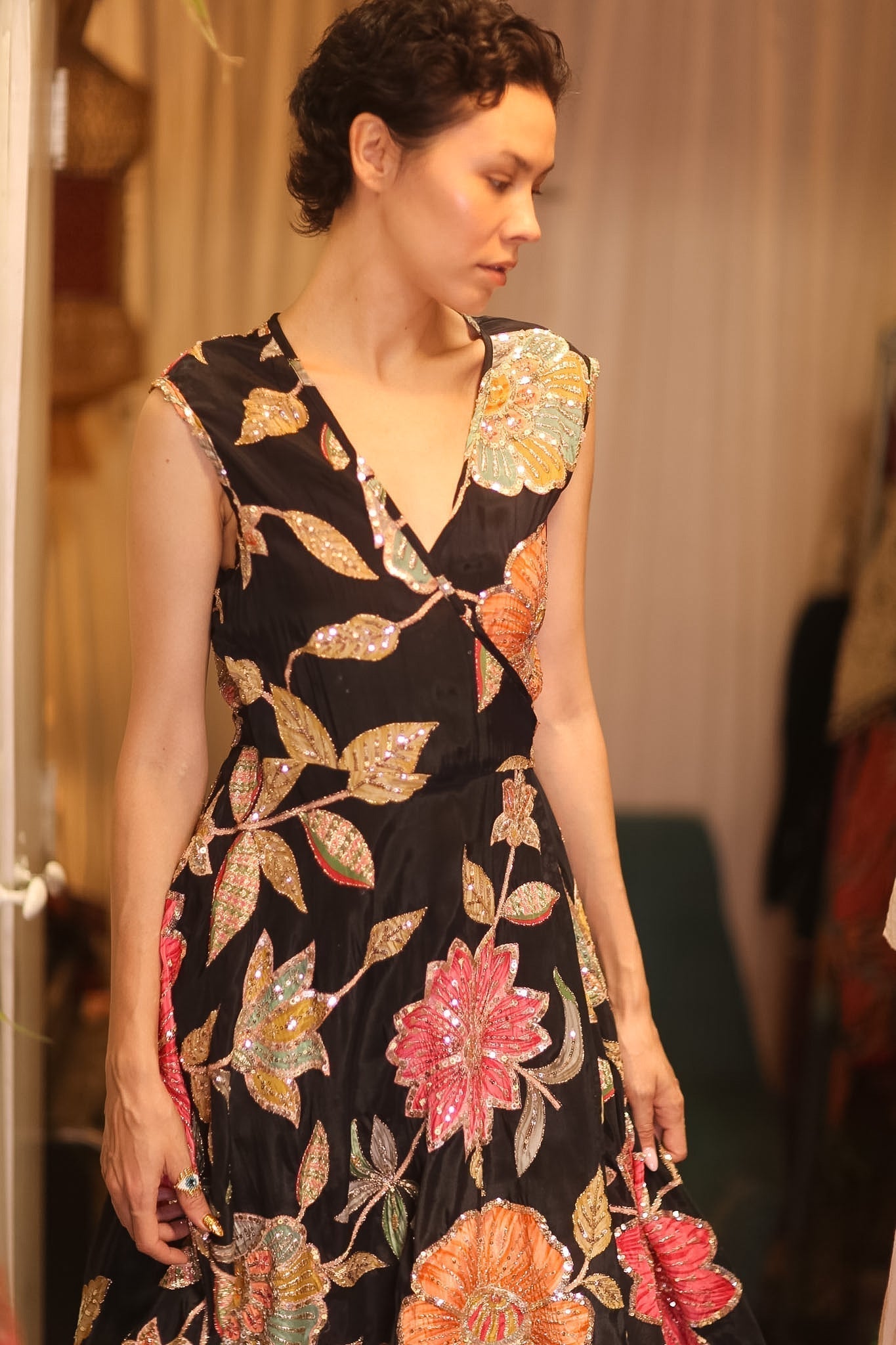 EMBROIDERED WARP SILK DRESS GABRIELE SHONE - MOMO STUDIO BERLIN - Berlin Concept Store - sustainable & ethical fashion