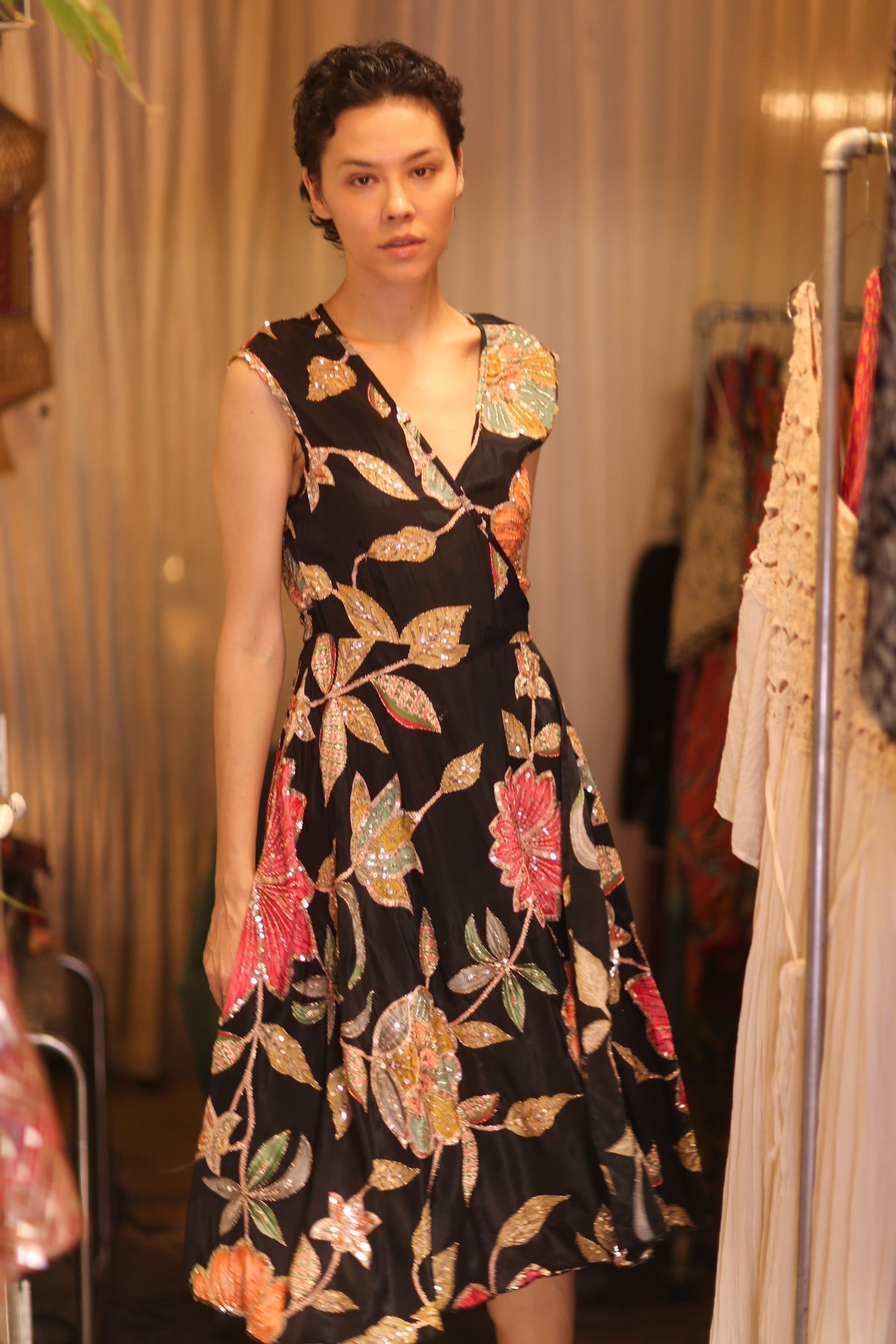 EMBROIDERED WARP SILK DRESS GABRIELE SHONE - MOMO STUDIO BERLIN - Berlin Concept Store - sustainable & ethical fashion