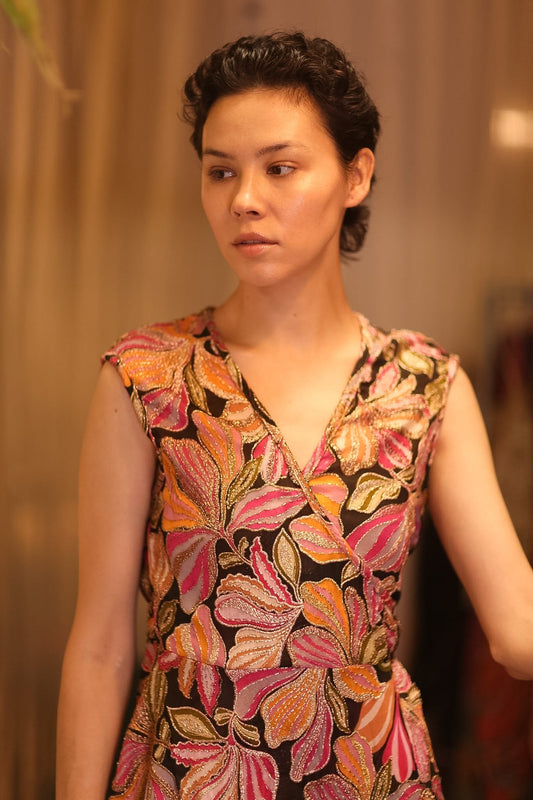 EMBROIDERED WARP SILK DRESS GABRIELE YWATKYAY - MOMO STUDIO BERLIN - Berlin Concept Store - sustainable & ethical fashion