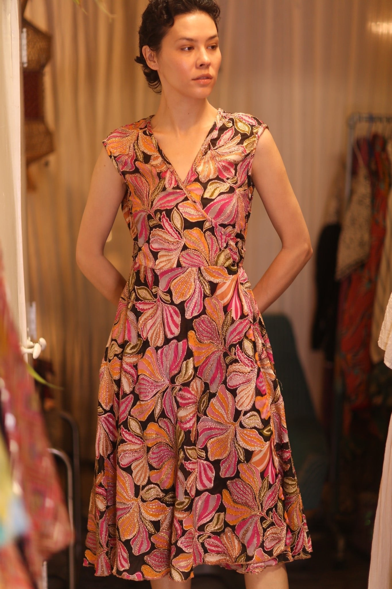 EMBROIDERED WARP SILK DRESS GABRIELE YWATKYAY - MOMO STUDIO BERLIN - Berlin Concept Store - sustainable & ethical fashion