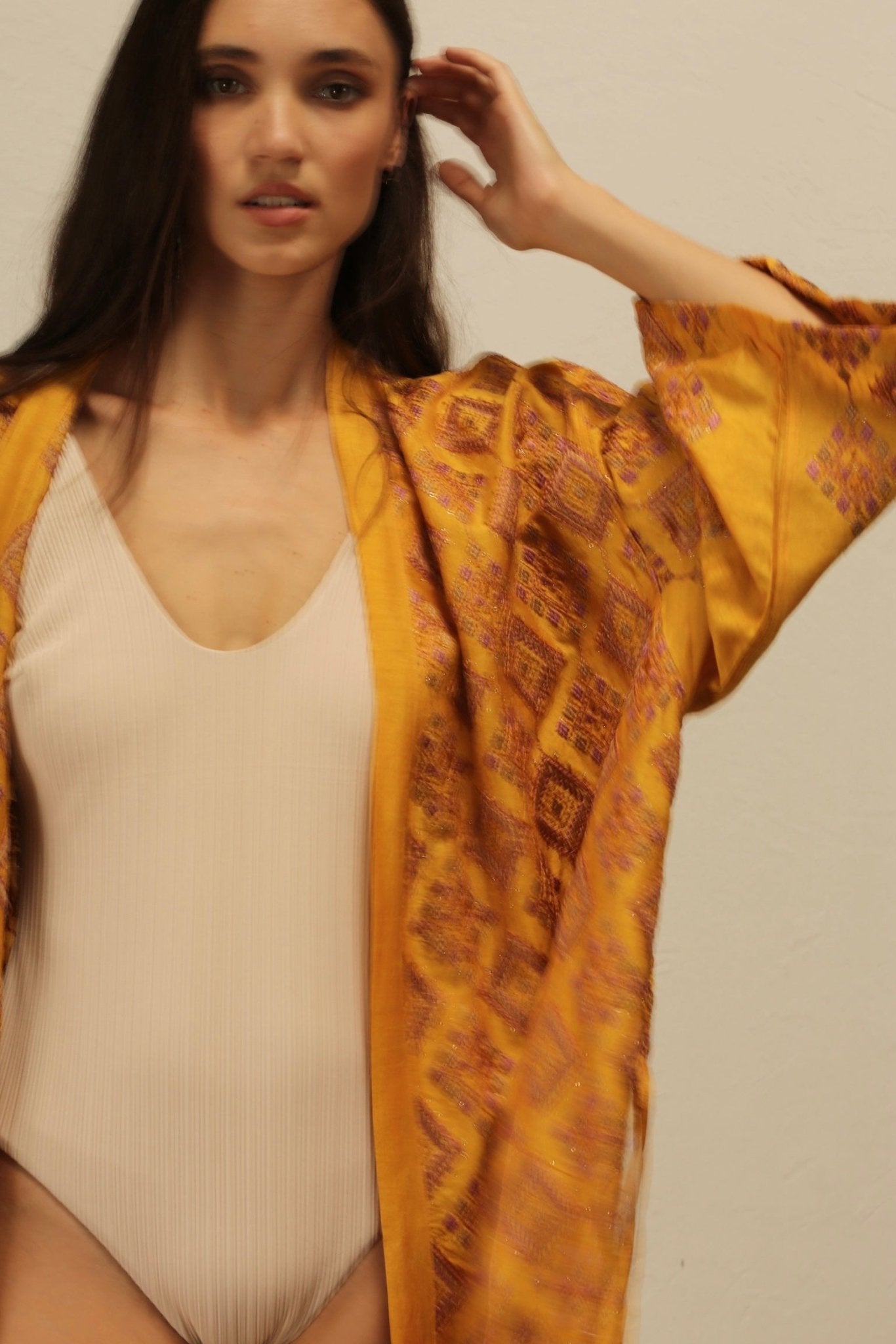 EUPHROSYNE SILK EMBROIDERED KIMONO - MOMO STUDIO BERLIN - Berlin Concept Store - sustainable & ethical fashion