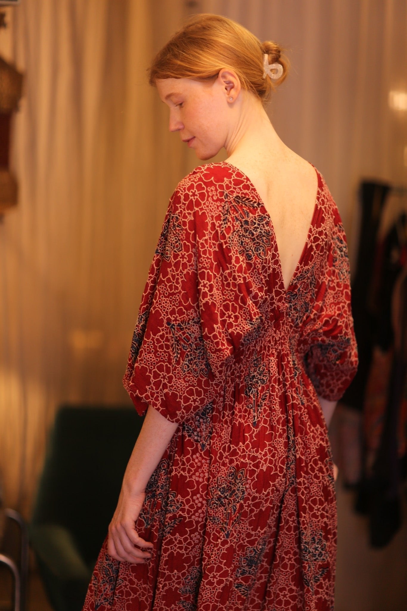 EYELET EMBROIDERED FABRIC DRESS ZURI ROSE - MOMO STUDIO BERLIN - Berlin Concept Store - sustainable & ethical fashion