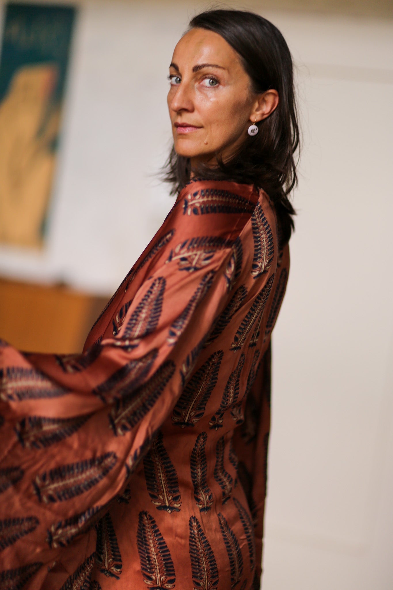 FEATHER XL SILK KIMONO BOZENA - MOMO STUDIO BERLIN - Berlin Concept Store - sustainable & ethical fashion