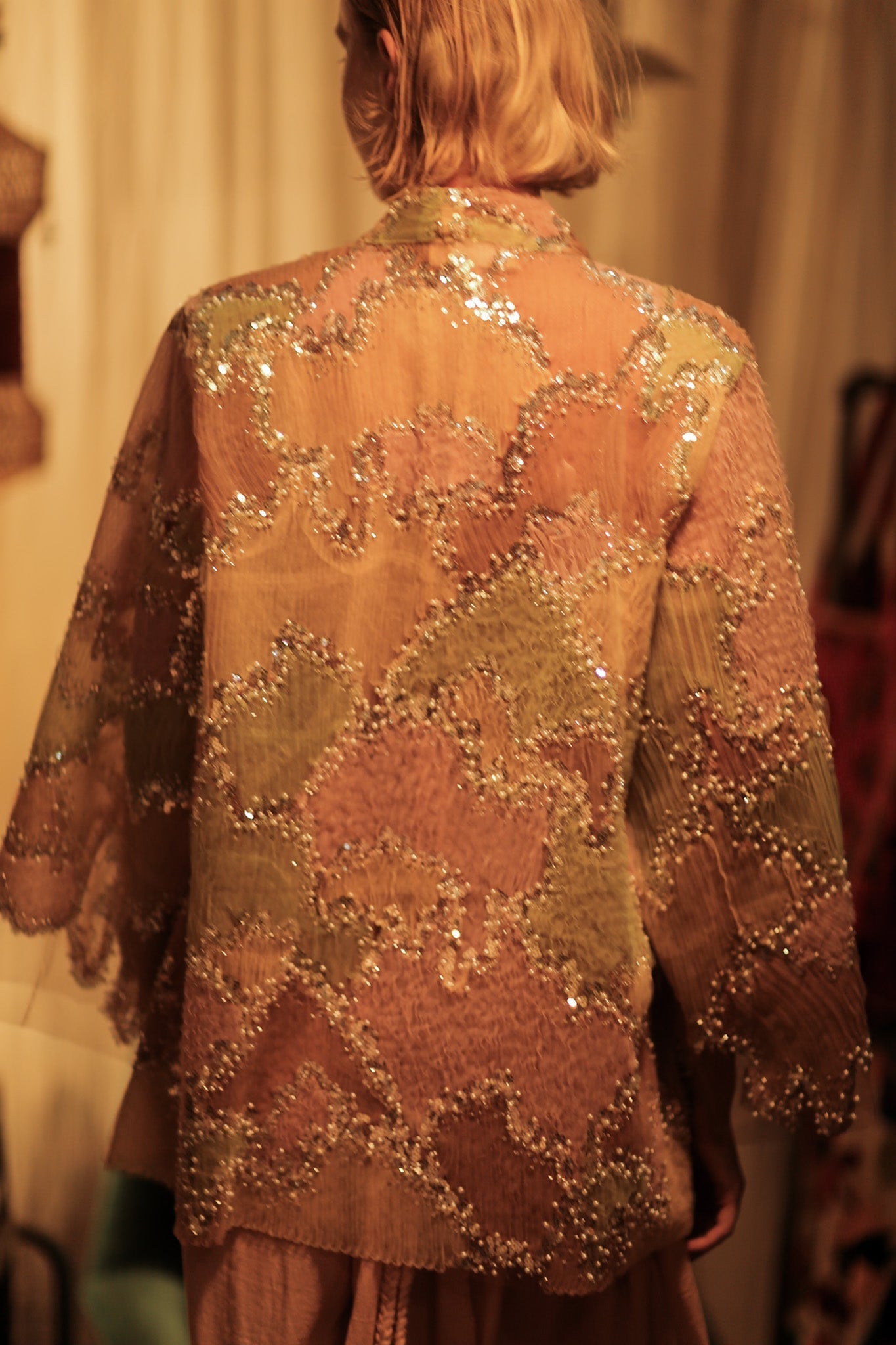 FLO SEQUINED EMBROIDERED SHORT KIMONO MAPS - MOMO STUDIO BERLIN - Berlin Concept Store - sustainable & ethical fashion