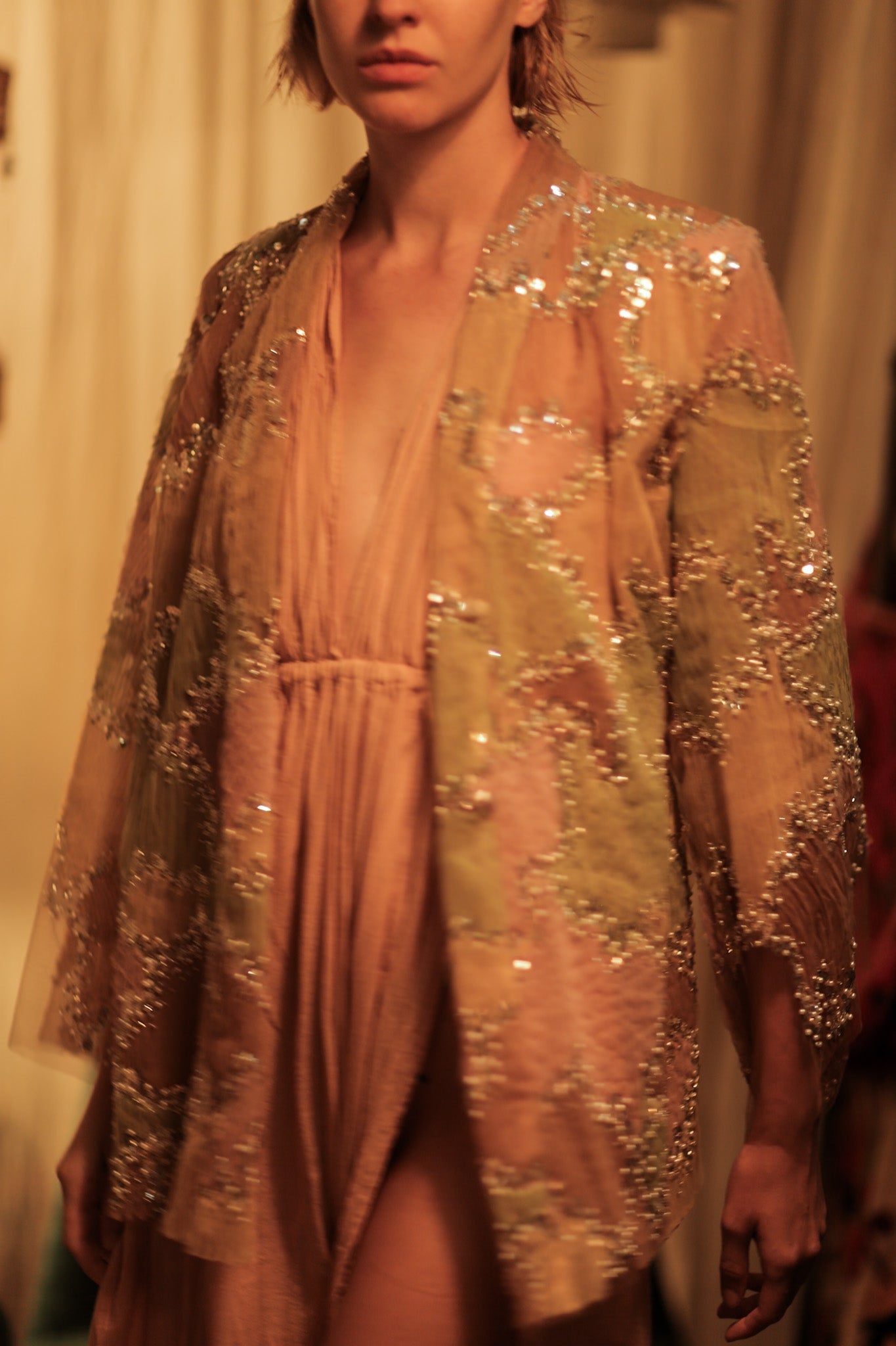 FLO SEQUINED EMBROIDERED SHORT KIMONO MAPS - MOMO STUDIO BERLIN - Berlin Concept Store - sustainable & ethical fashion