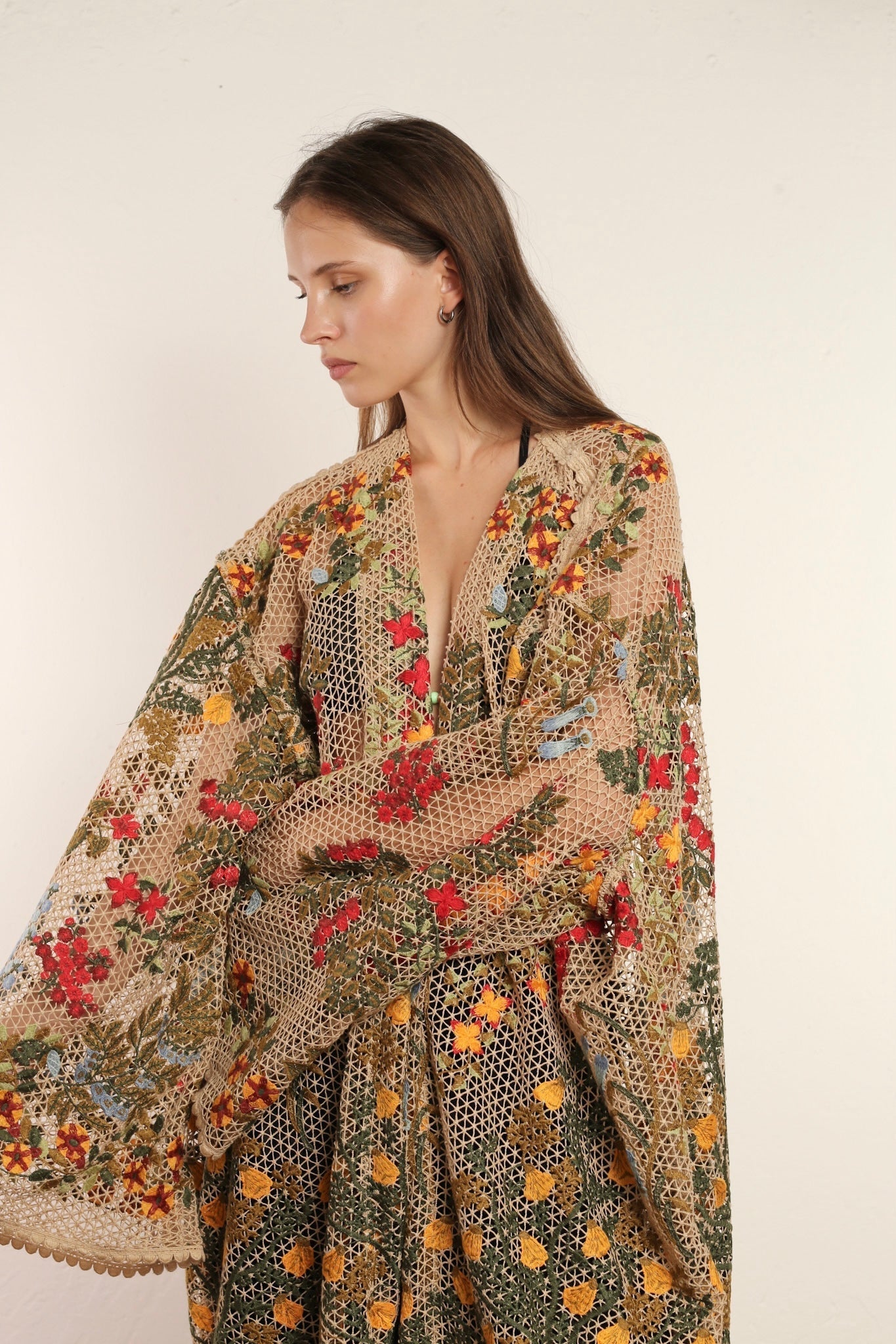 FLOWER COTTON LACE EMBROIDERED KIMONO - MOMO STUDIO BERLIN - Berlin Concept Store - sustainable & ethical fashion