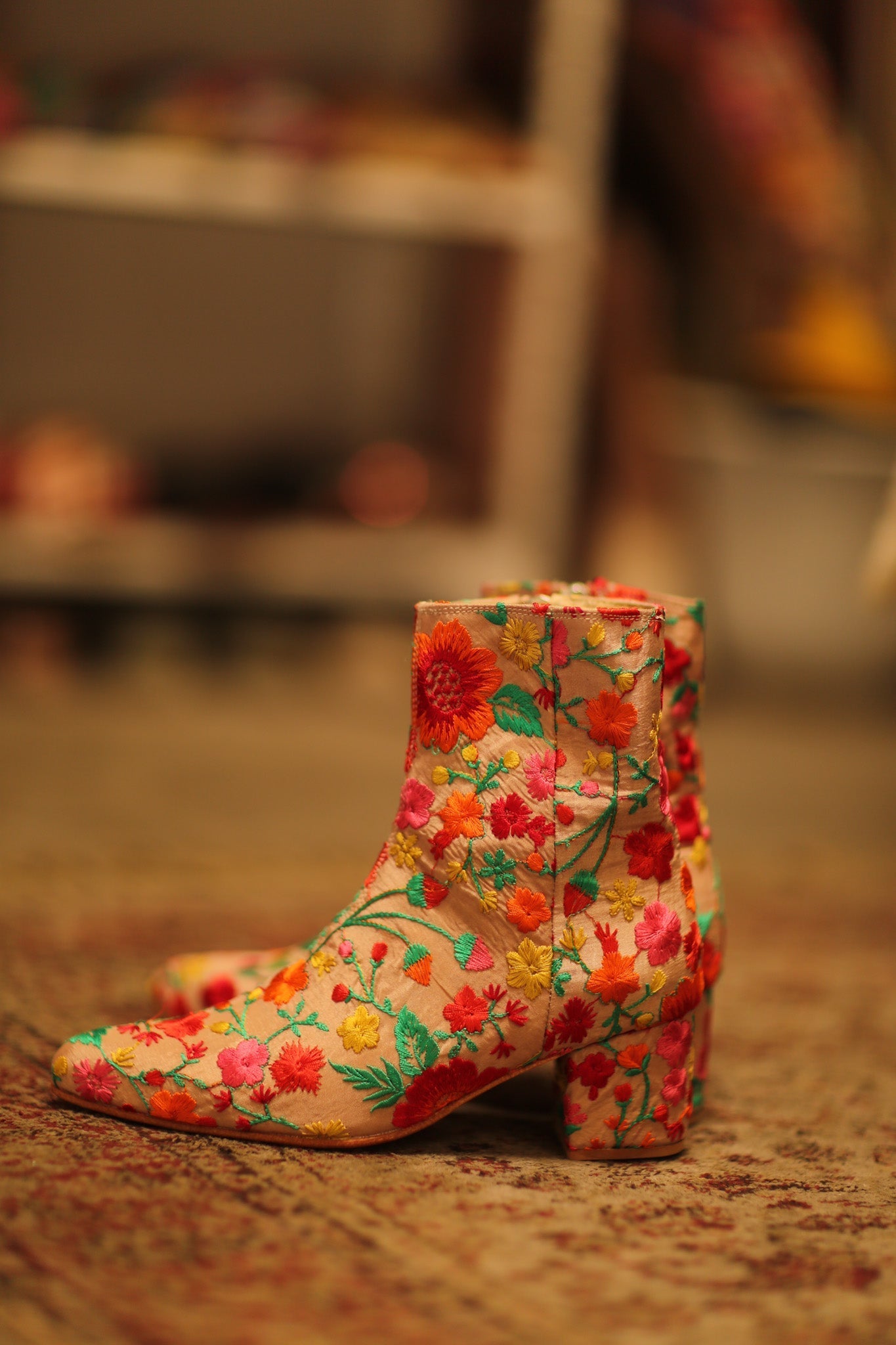 FLOWER EMBROIDERED SILK BOOTS NIKIO - MOMO STUDIO BERLIN - Berlin Concept Store - sustainable & ethical fashion