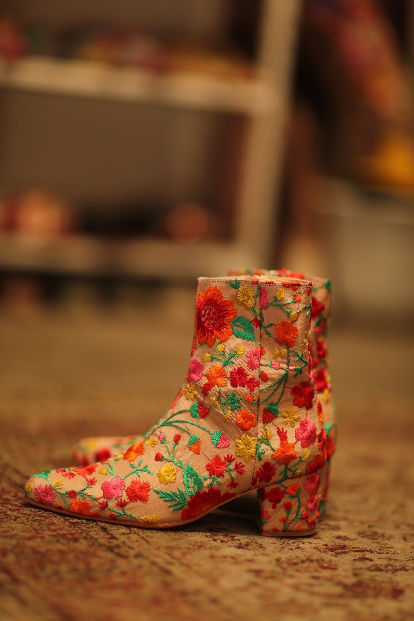 FLOWER EMBROIDERED SILK BOOTS NIKIO - MOMO STUDIO BERLIN - Berlin Concept Store - sustainable & ethical fashion