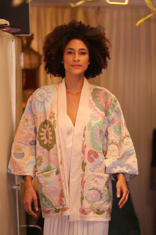 GINEVRA EMBROIDERED SUZANI KIMONO MONTY COCO - MOMO STUDIO BERLIN - Berlin Concept Store - sustainable & ethical fashion