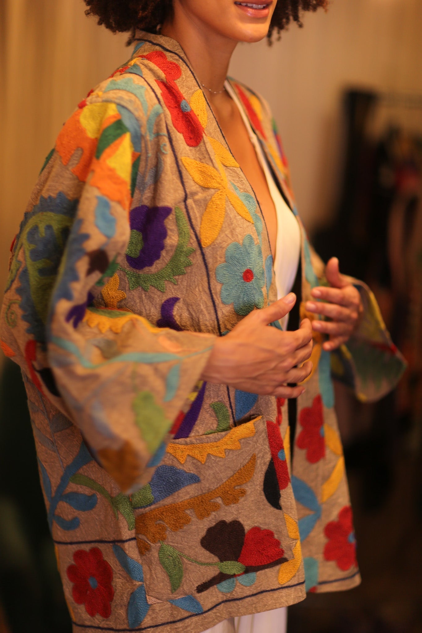 GINEVRA EMBROIDERED SUZANI KIMONO MONTY ENCHANTED - MOMO STUDIO BERLIN - Berlin Concept Store - sustainable & ethical fashion