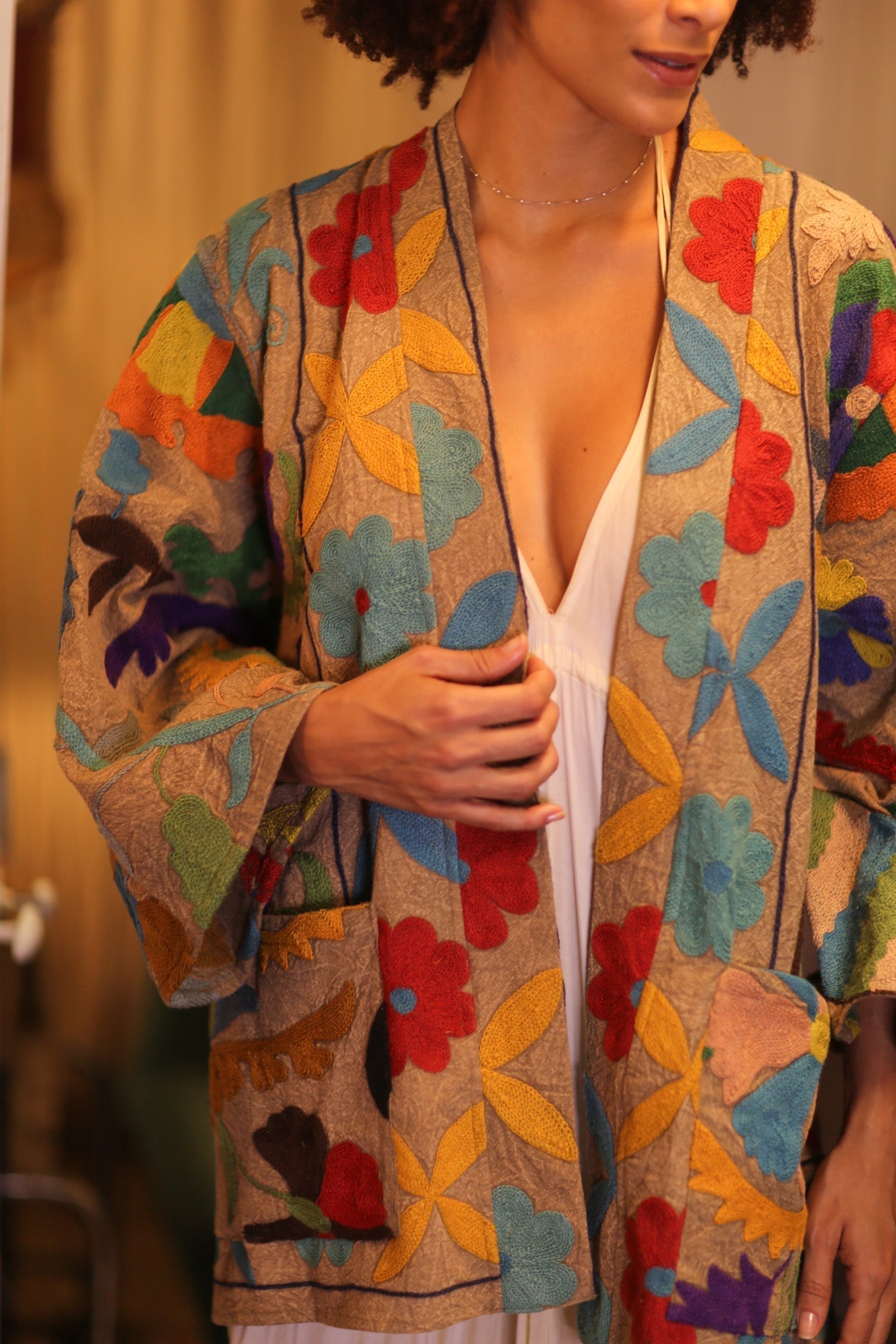 GINEVRA EMBROIDERED SUZANI KIMONO MONTY ENCHANTED - MOMO STUDIO BERLIN - Berlin Concept Store - sustainable & ethical fashion