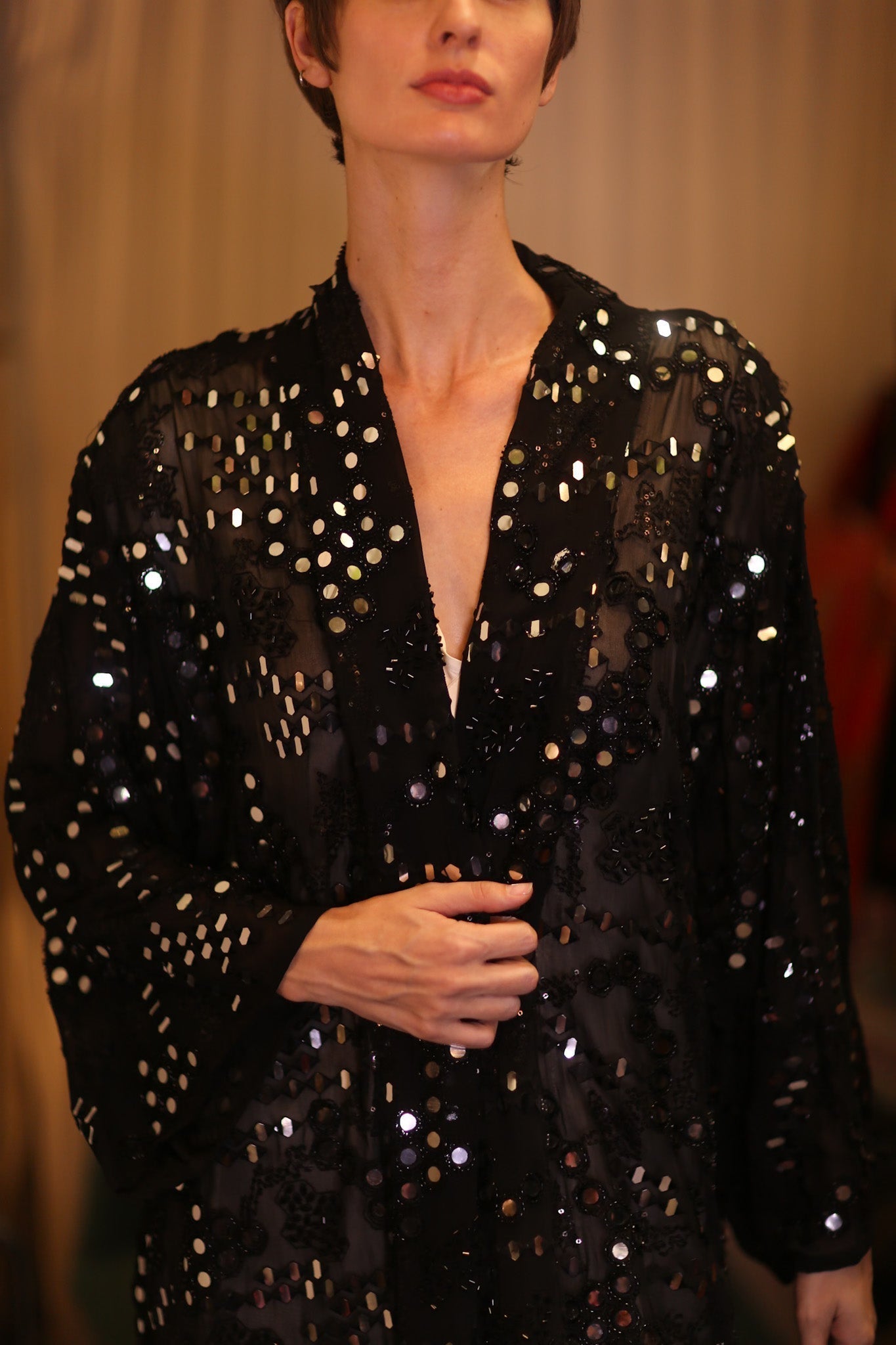 GLASS ART BLACK LONG KIMONO - MOMO STUDIO BERLIN - Berlin Concept Store - sustainable & ethical fashion