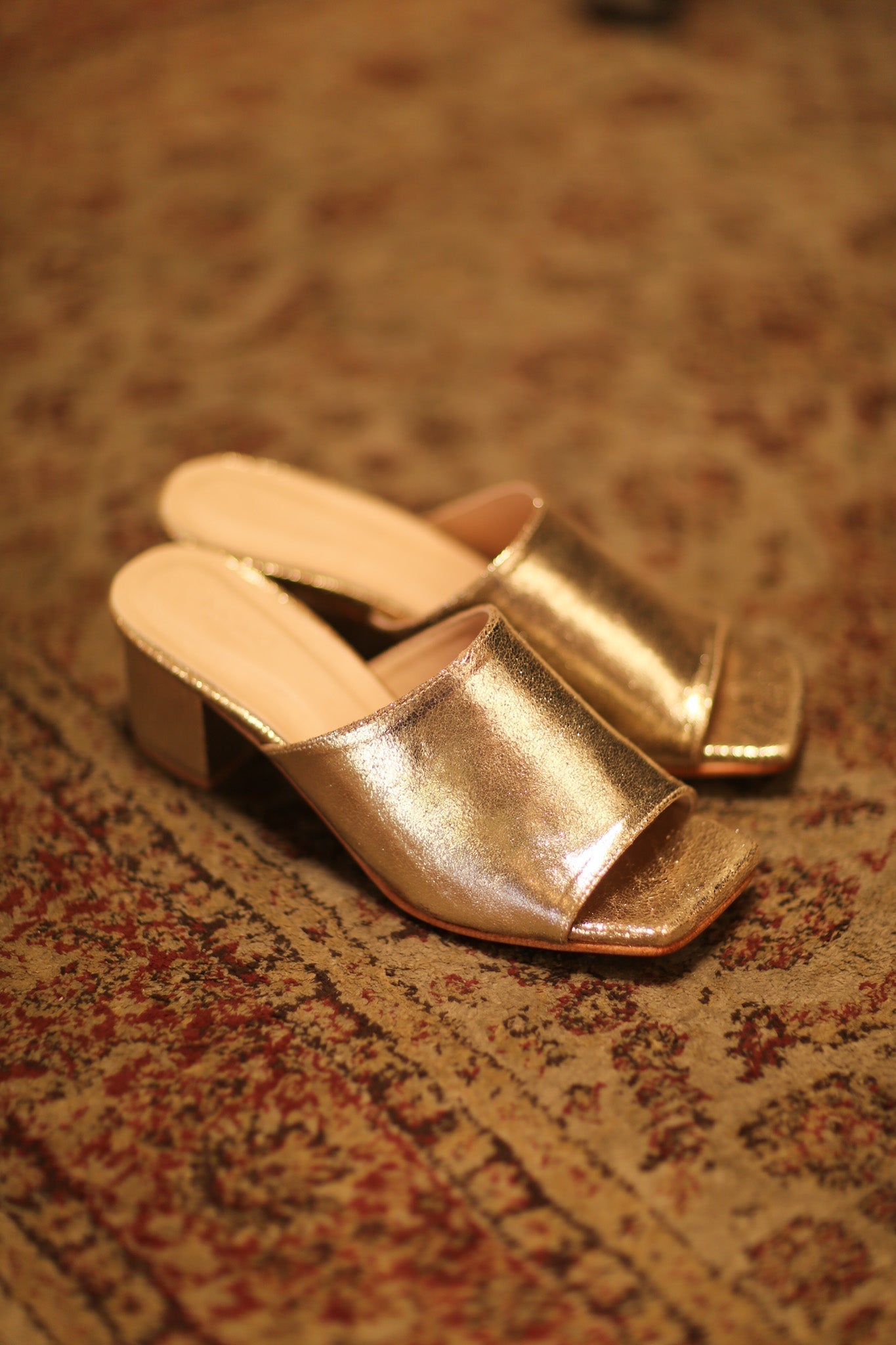 GLITTER GOLD HEELED MULES - MOMO STUDIO BERLIN - Berlin Concept Store - sustainable & ethical fashion