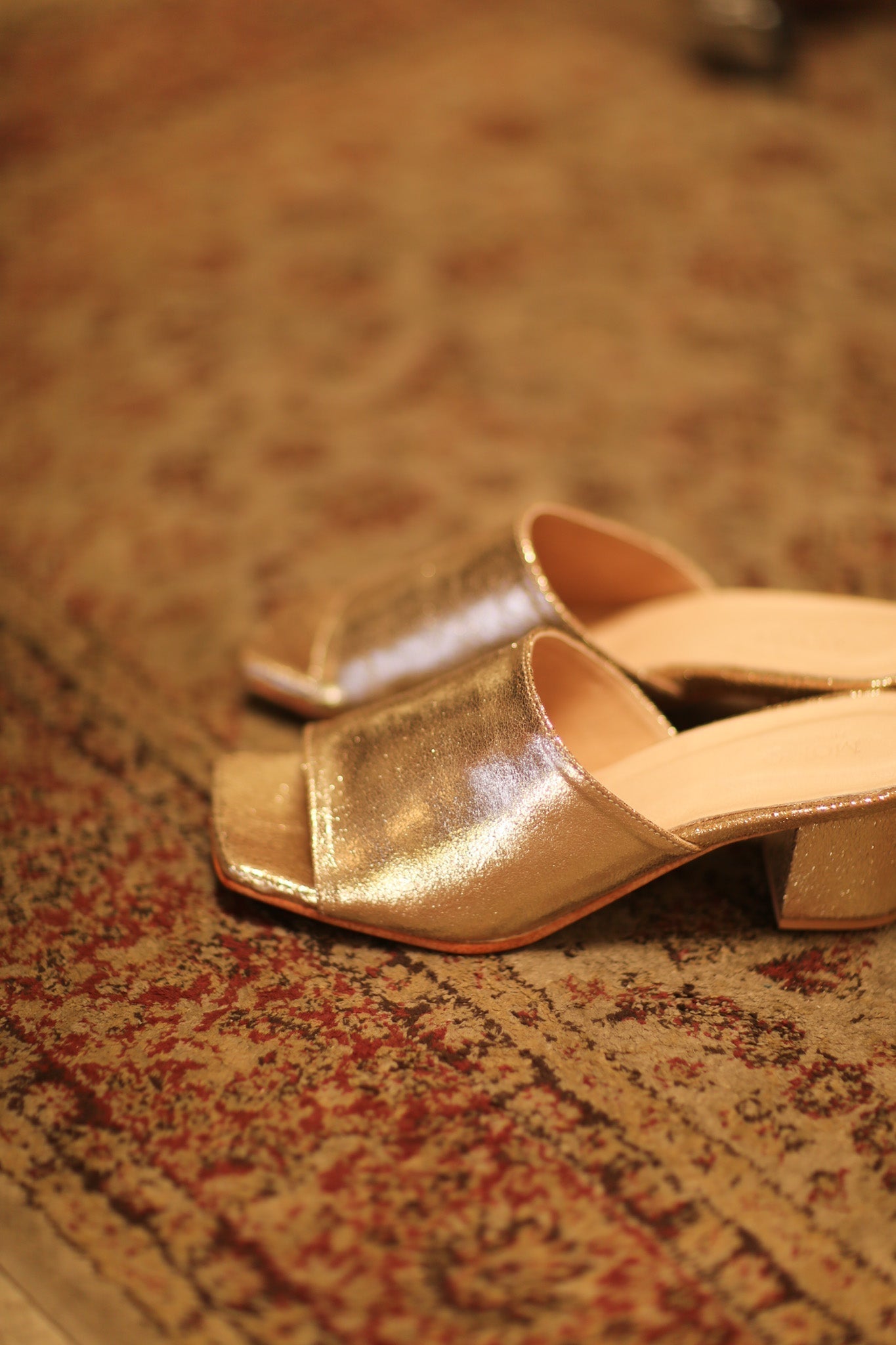 GLITTER GOLD HEELED MULES - MOMO STUDIO BERLIN - Berlin Concept Store - sustainable & ethical fashion