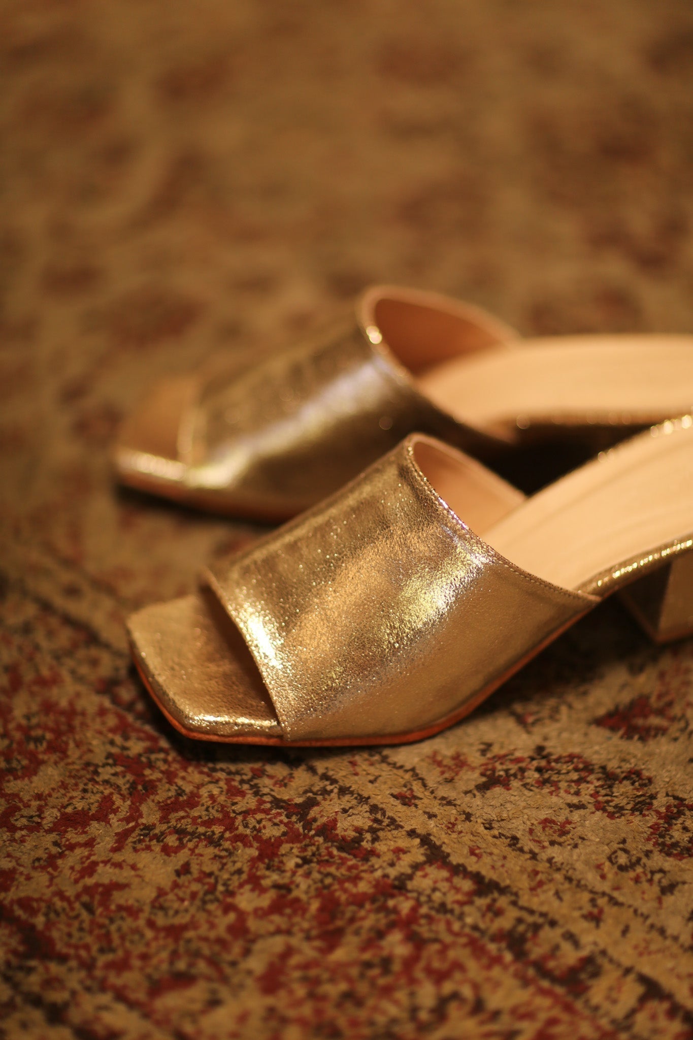 GLITTER GOLD HEELED MULES - MOMO STUDIO BERLIN - Berlin Concept Store - sustainable & ethical fashion