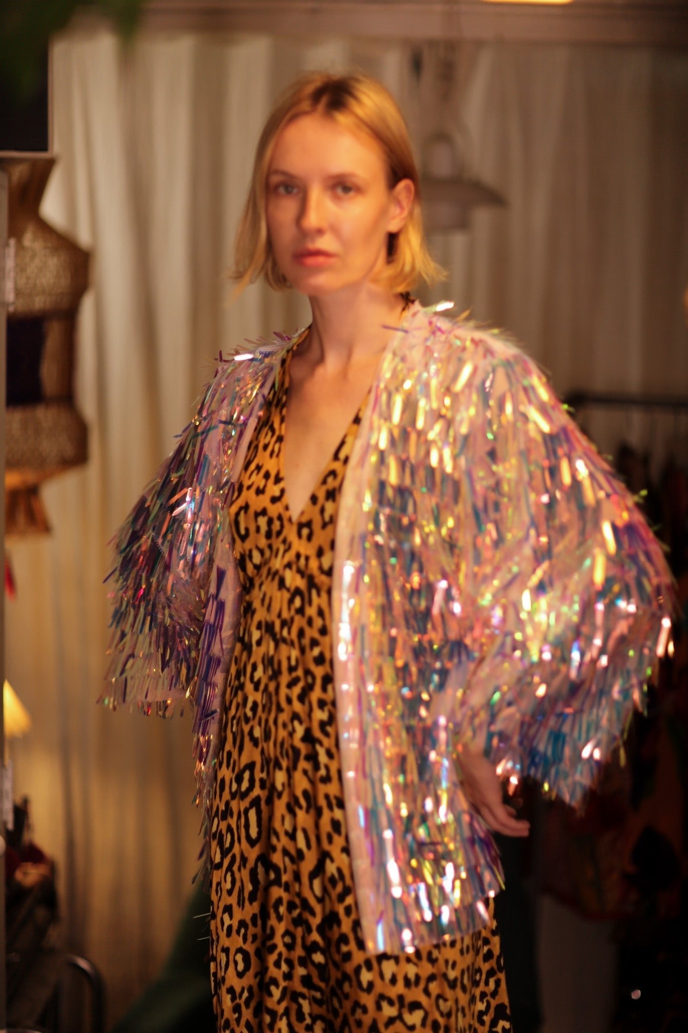GLITTER SEQUINED SHORT KIMONO FRANKA UNICORN - MOMO STUDIO BERLIN - Berlin Concept Store - sustainable & ethical fashion