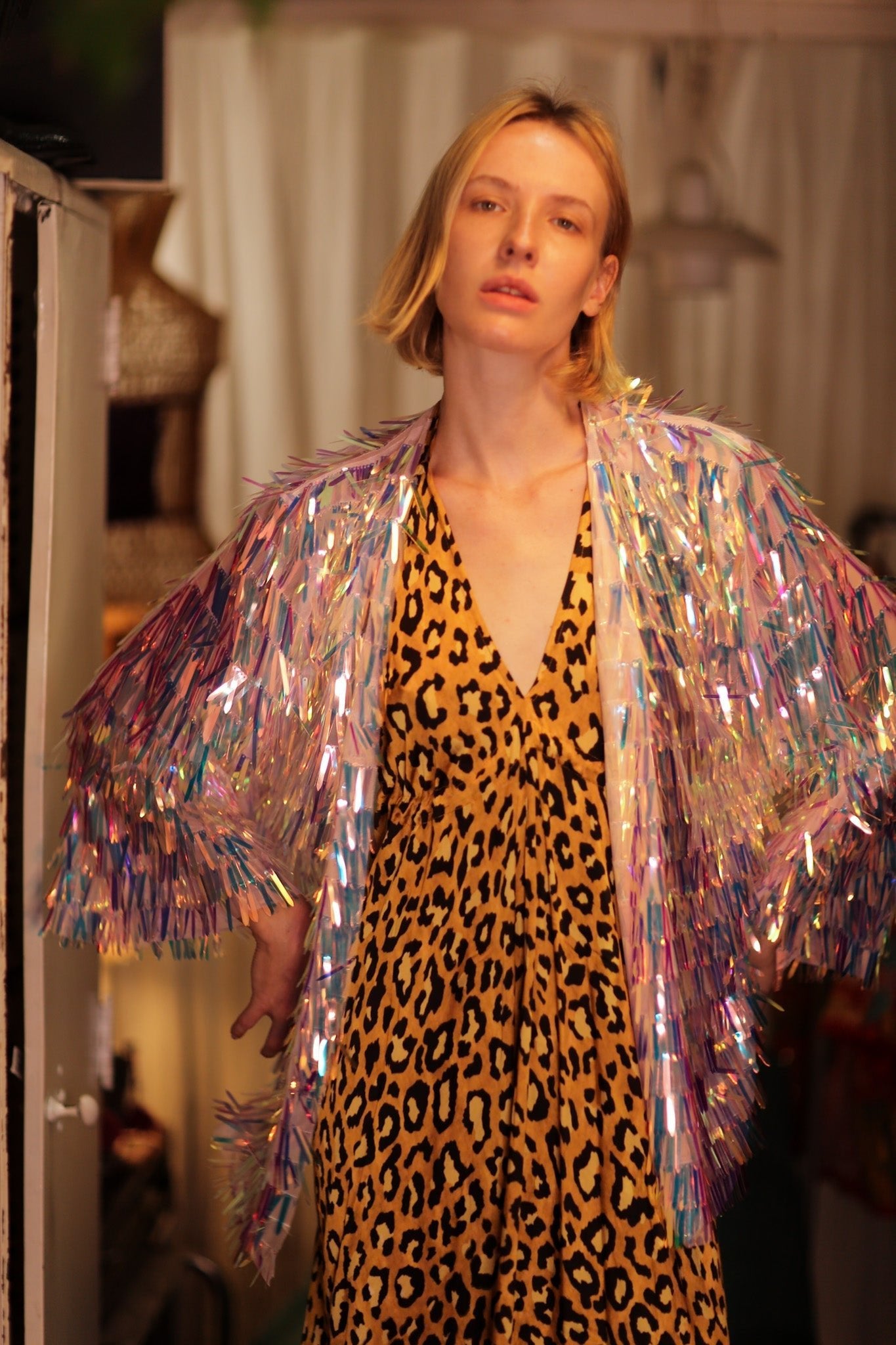 GLITTER SEQUINED SHORT KIMONO FRANKA UNICORN - MOMO STUDIO BERLIN - Berlin Concept Store - sustainable & ethical fashion