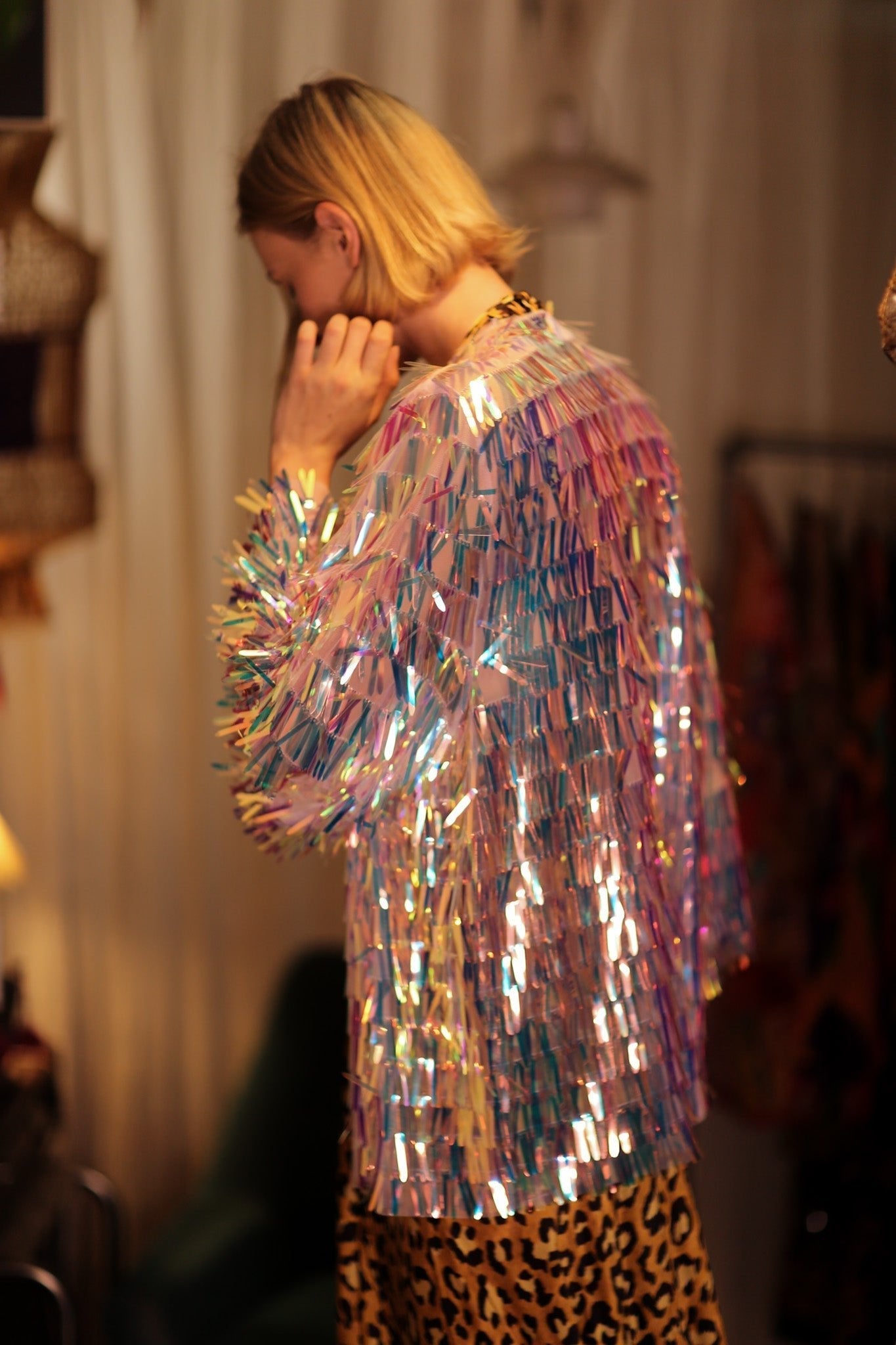 GLITTER SEQUINED SHORT KIMONO FRANKA UNICORN - MOMO STUDIO BERLIN - Berlin Concept Store - sustainable & ethical fashion