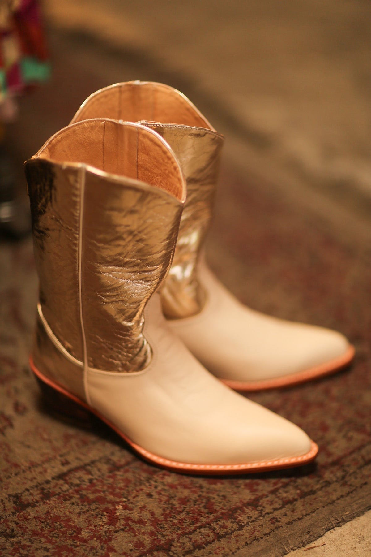 GOLD CREAM WESTERN COWBOY BOOTS WINEA - MOMO STUDIO BERLIN - Berlin Concept Store - sustainable & ethical fashion