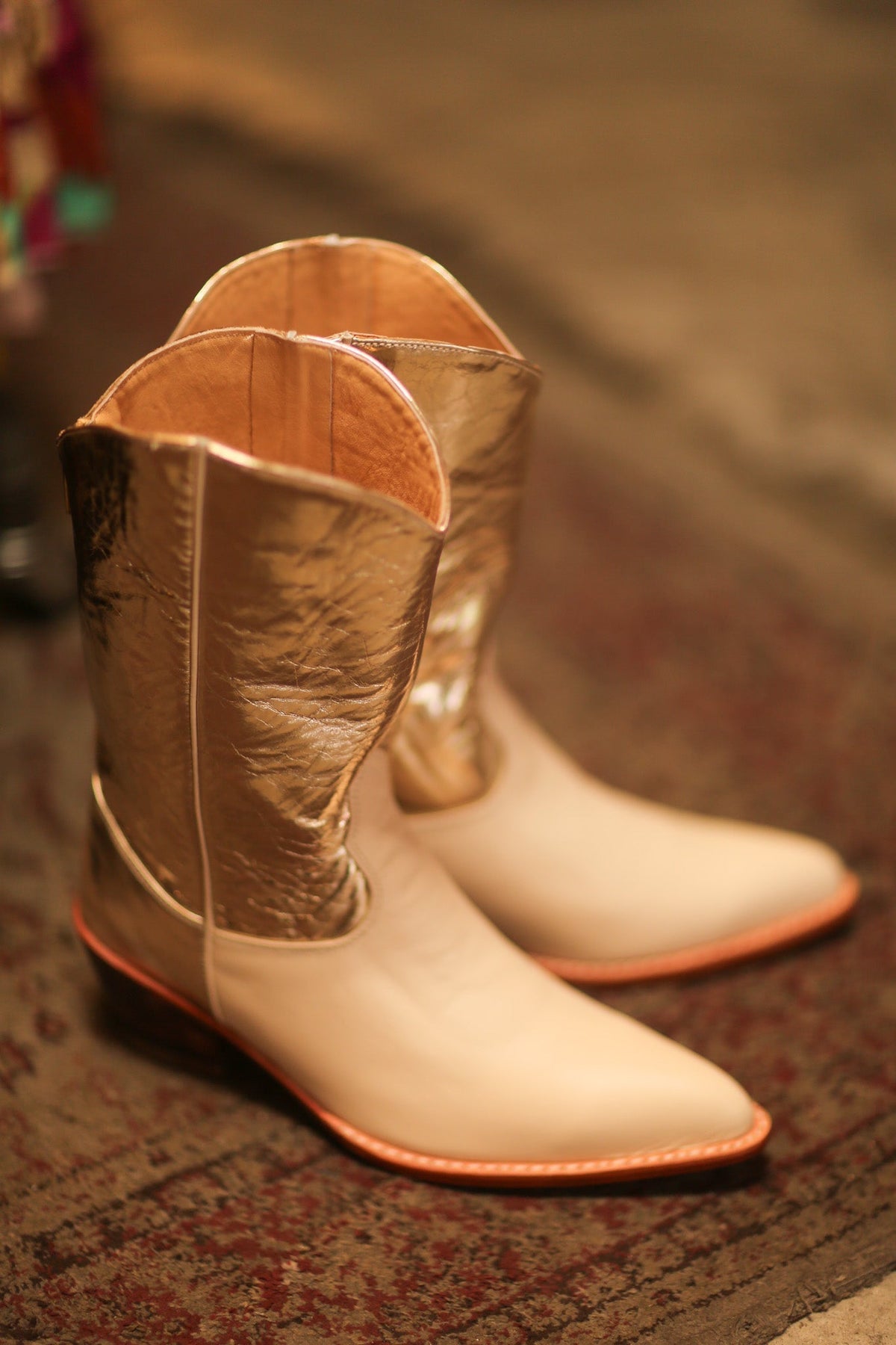 GOLD CREAM WESTERN COWBOY BOOTS WINEA - MOMO STUDIO BERLIN - Berlin Concept Store - sustainable & ethical fashion